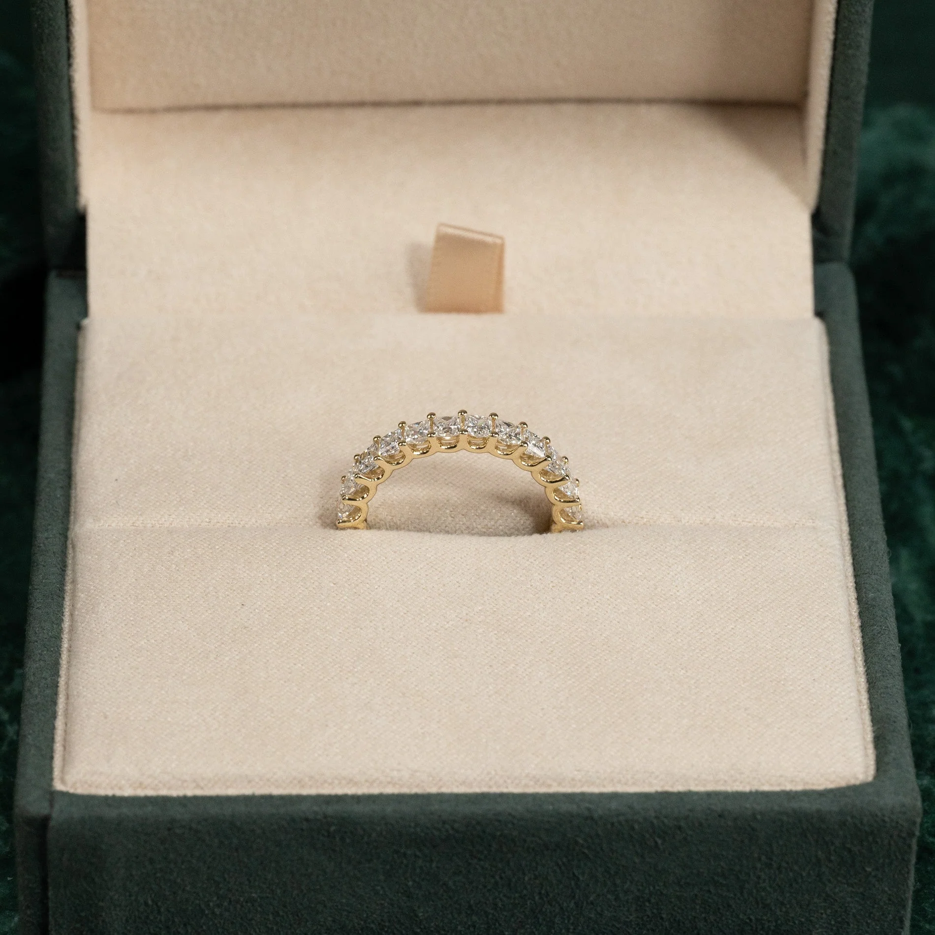PRINCESS-CUT HALF-ALLIANCE LAB-DIAMOND RING - 1.5ct - YG - Image 12