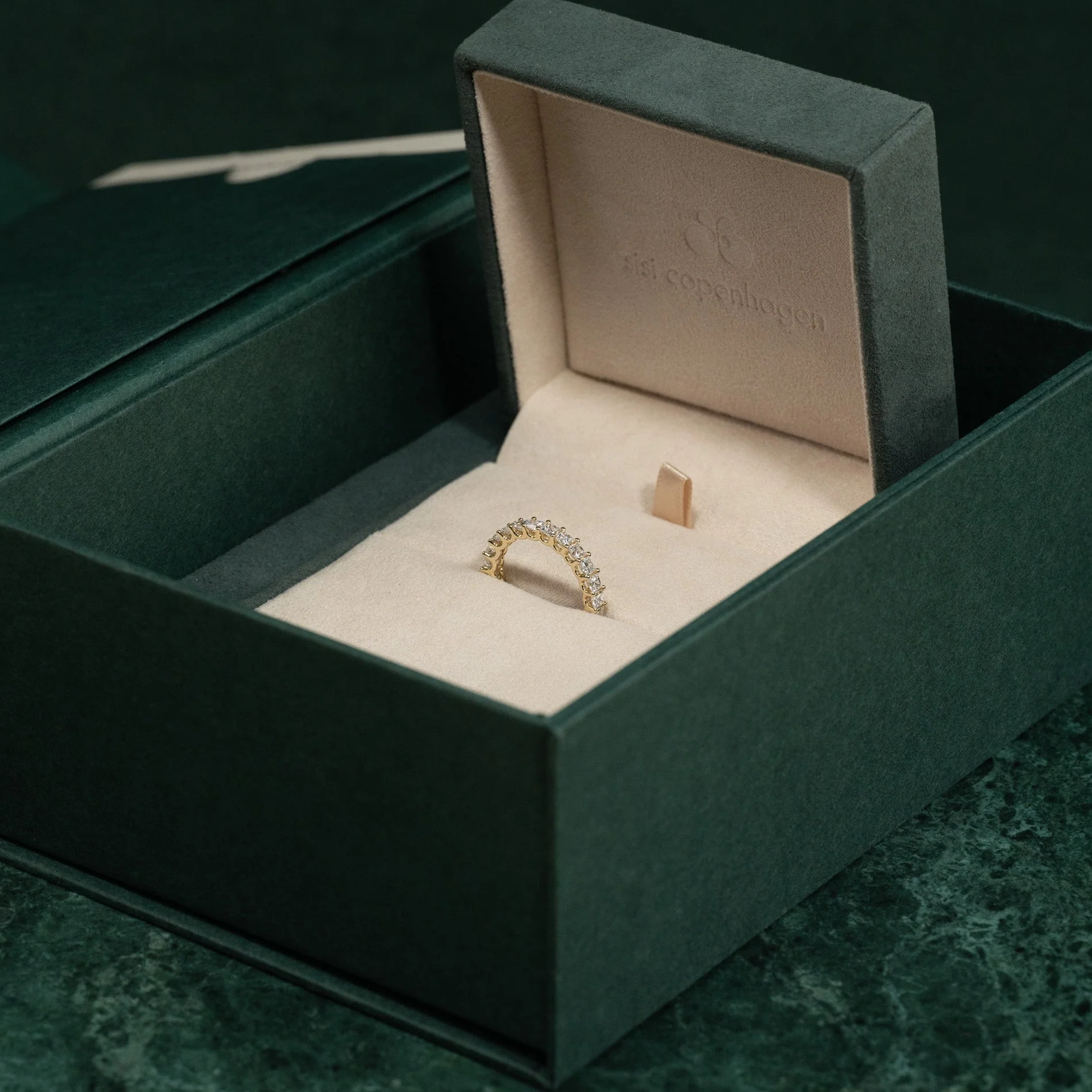 PRINCESS-CUT HALF-ALLIANCE LAB-DIAMOND RING - 1.5ct - YG - Image 9