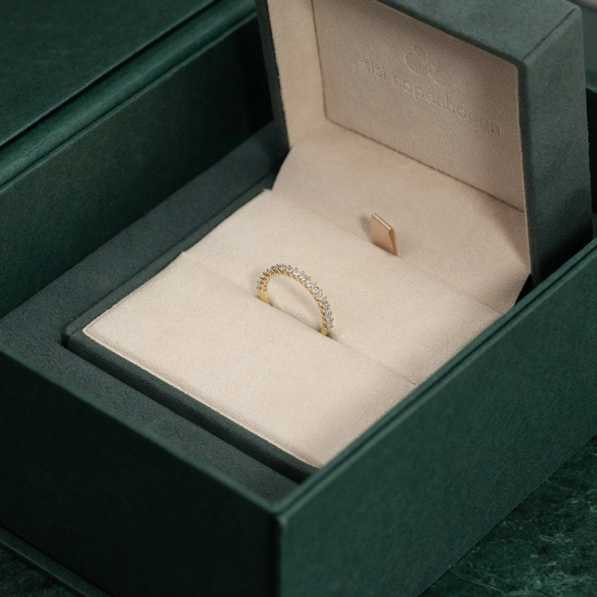 PRINCESS-CUT HALF-ALLIANCE LAB-DIAMOND RING 0.5ct - YG - Image 12