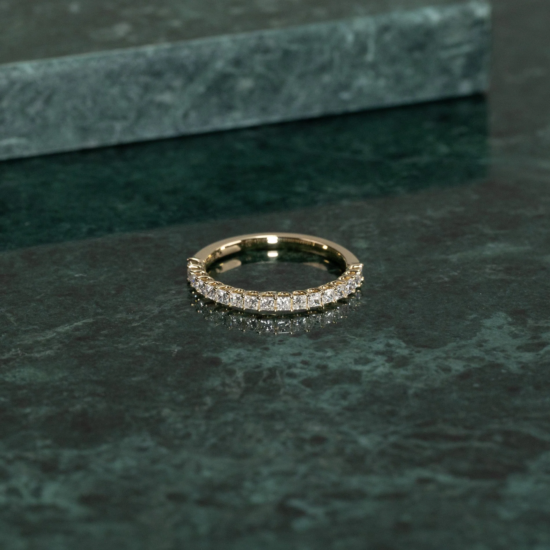 PRINCESS-CUT HALF-ALLIANCE LAB-DIAMOND RING 0.5ct - YG - Image 7