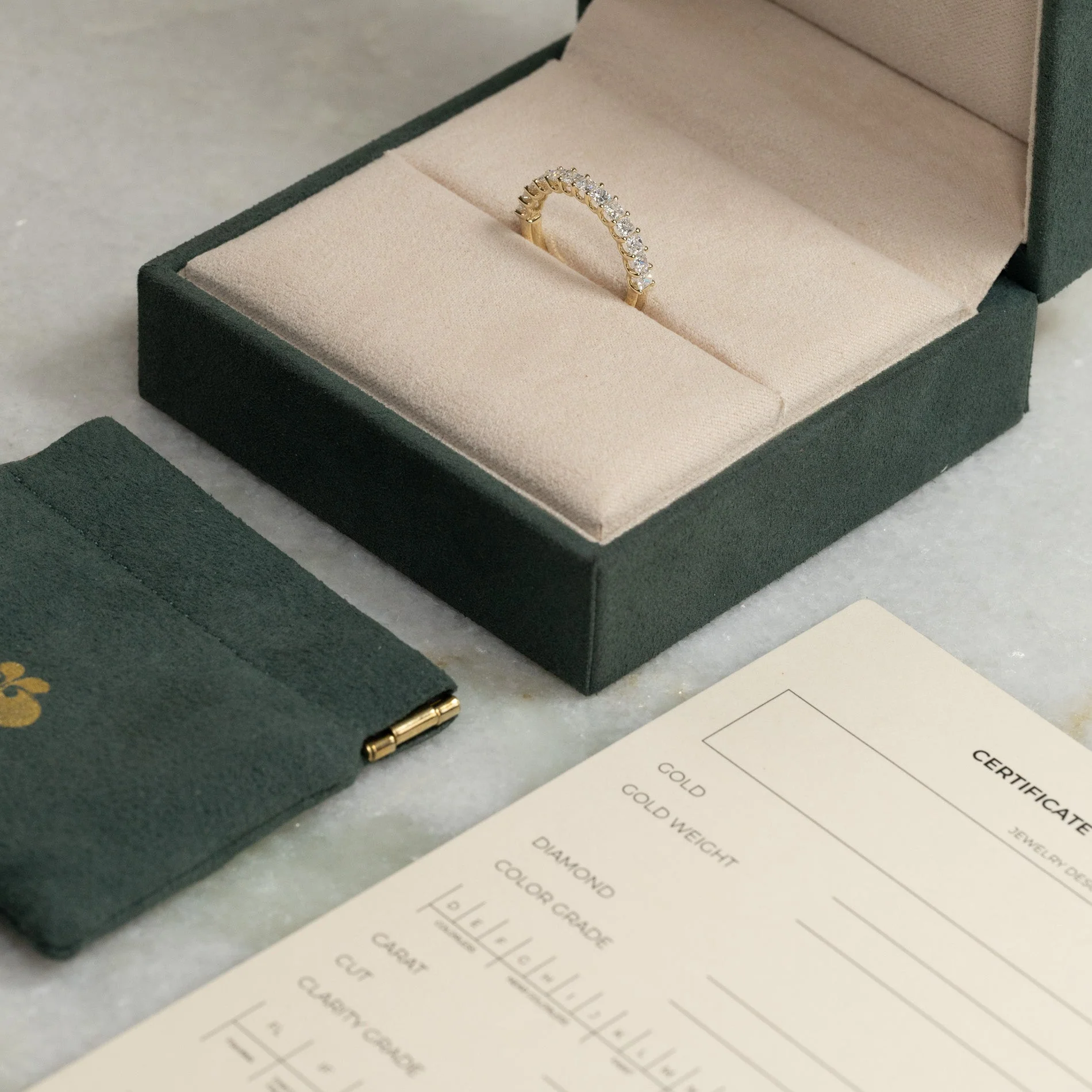PRINCESS-CUT HALF-ALLIANCE LAB-DIAMOND RING - 1.0ct - YG - Image 11