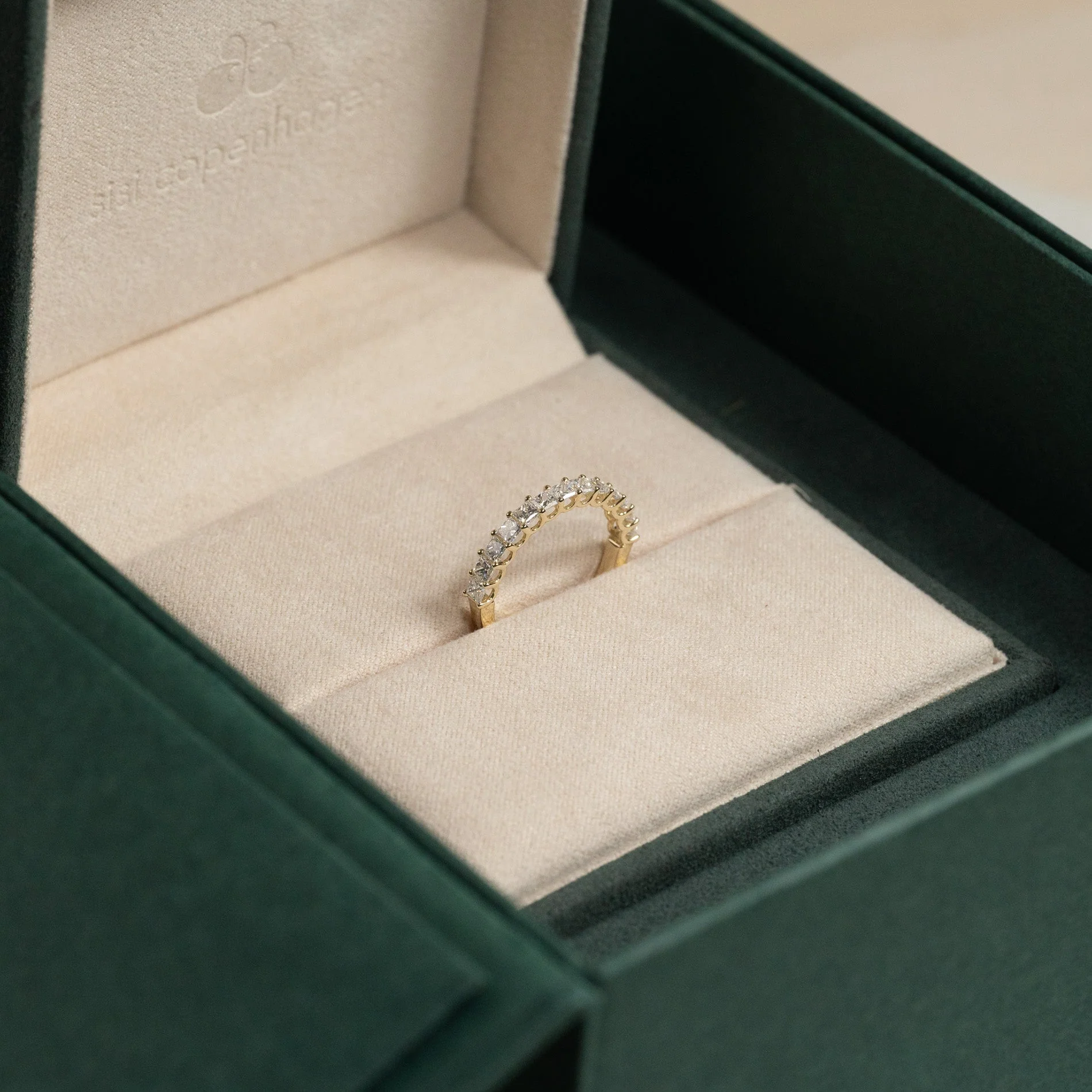 PRINCESS-CUT HALF-ALLIANCE LAB-DIAMOND RING - 1.0ct - YG - Image 15