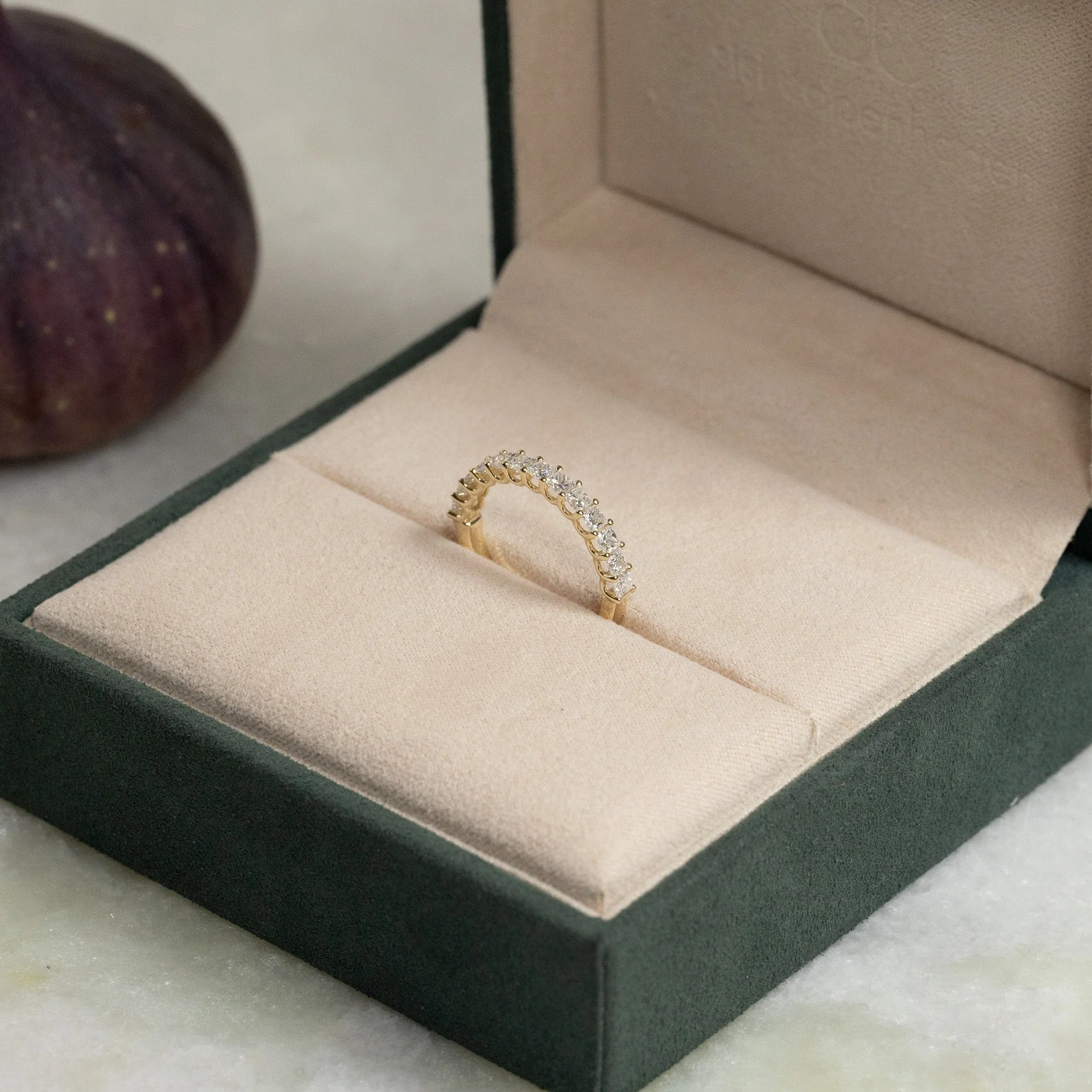 PRINCESS-CUT HALF-ALLIANCE LAB-DIAMOND RING - 1.0ct - YG - Image 16