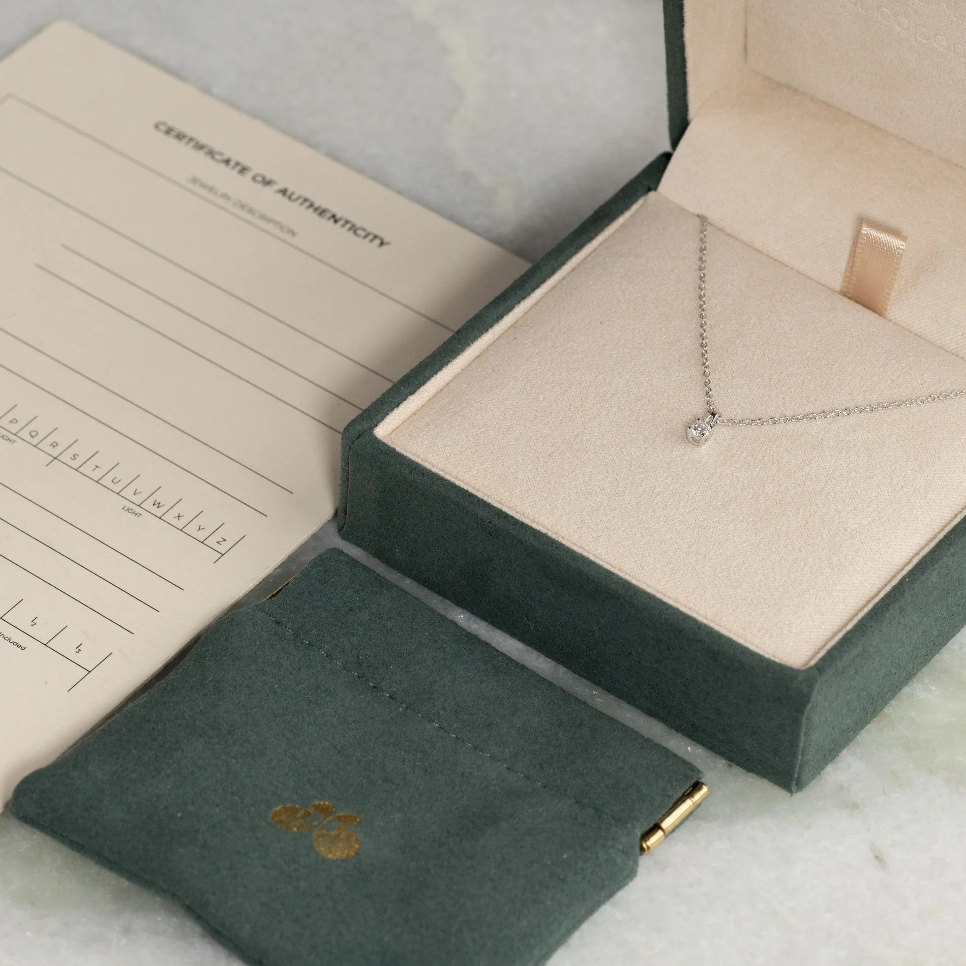 PRONG SOLITAIRE LAB-DIAMOND PENDANT - 0.1ct - WG - Image 8