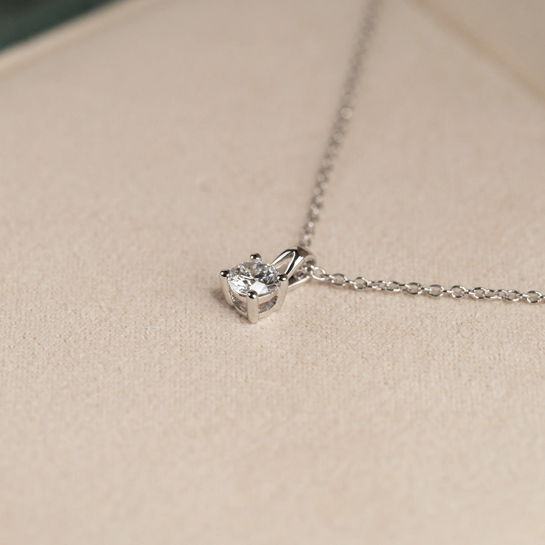 PRONG SOLITAIRE LAB-DIAMOND PENDANT - 0.25ct - WG - Image 9