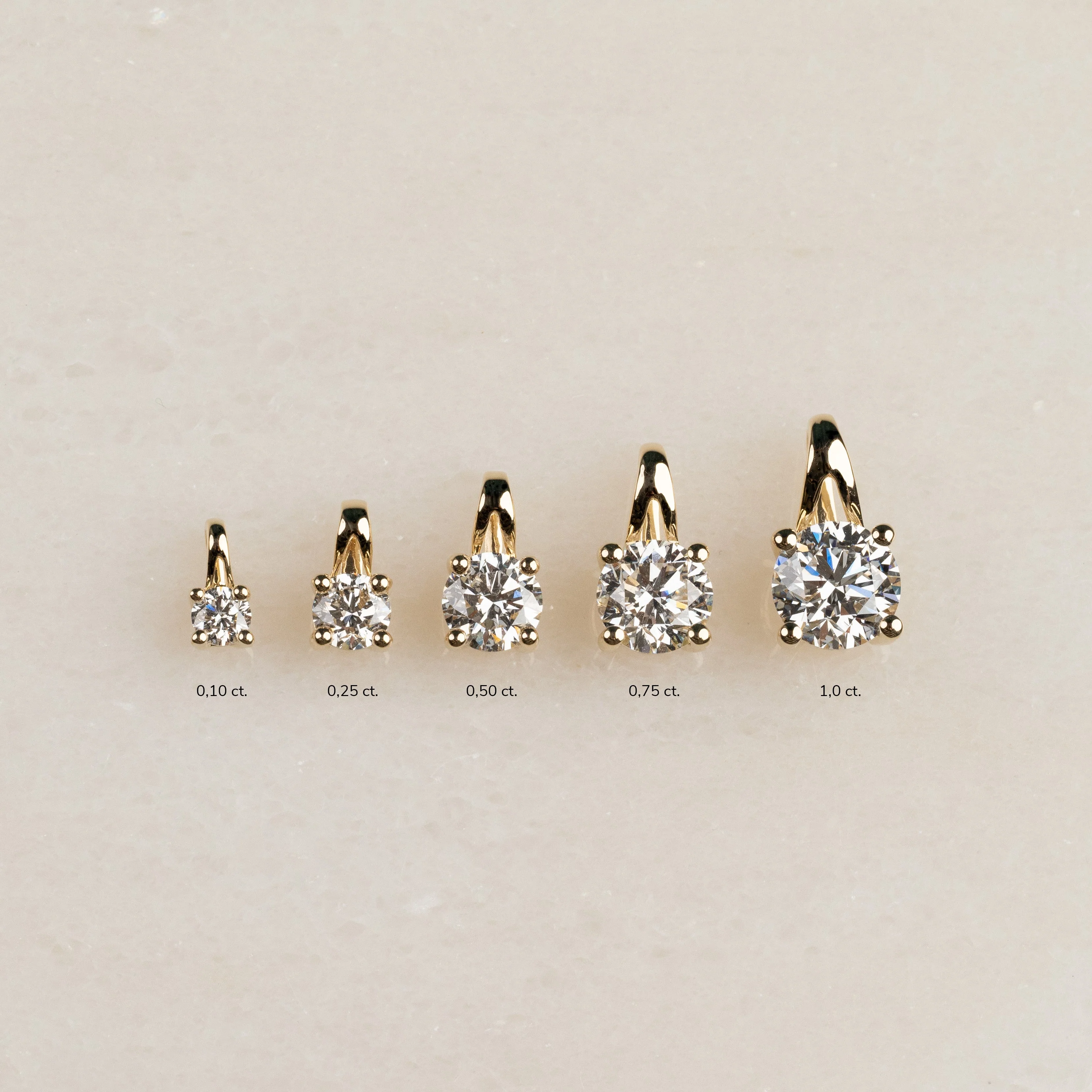 PRONG SOLITAIRE LAB-DIAMOND PENDANT - 0.25ct - YG - Image 11