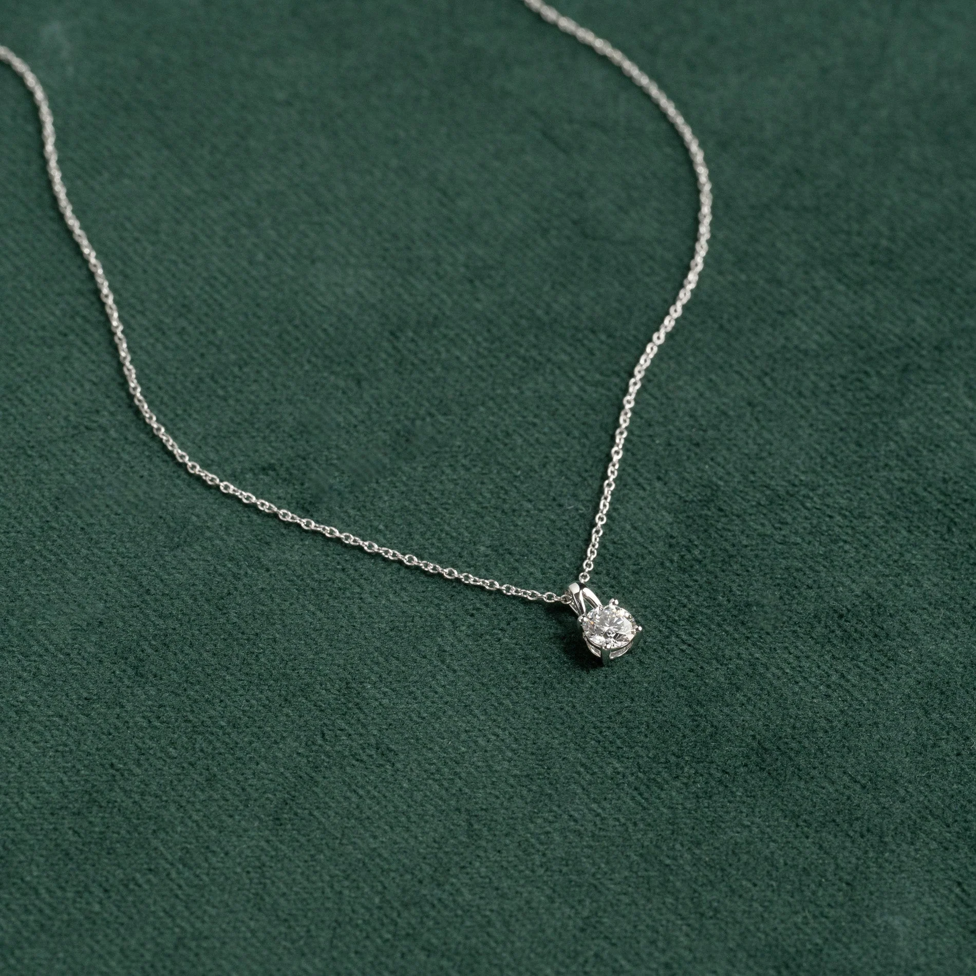 PRONG SOLITAIRE LAB-DIAMOND PENDANT - 0.5ct - WG - Image 3