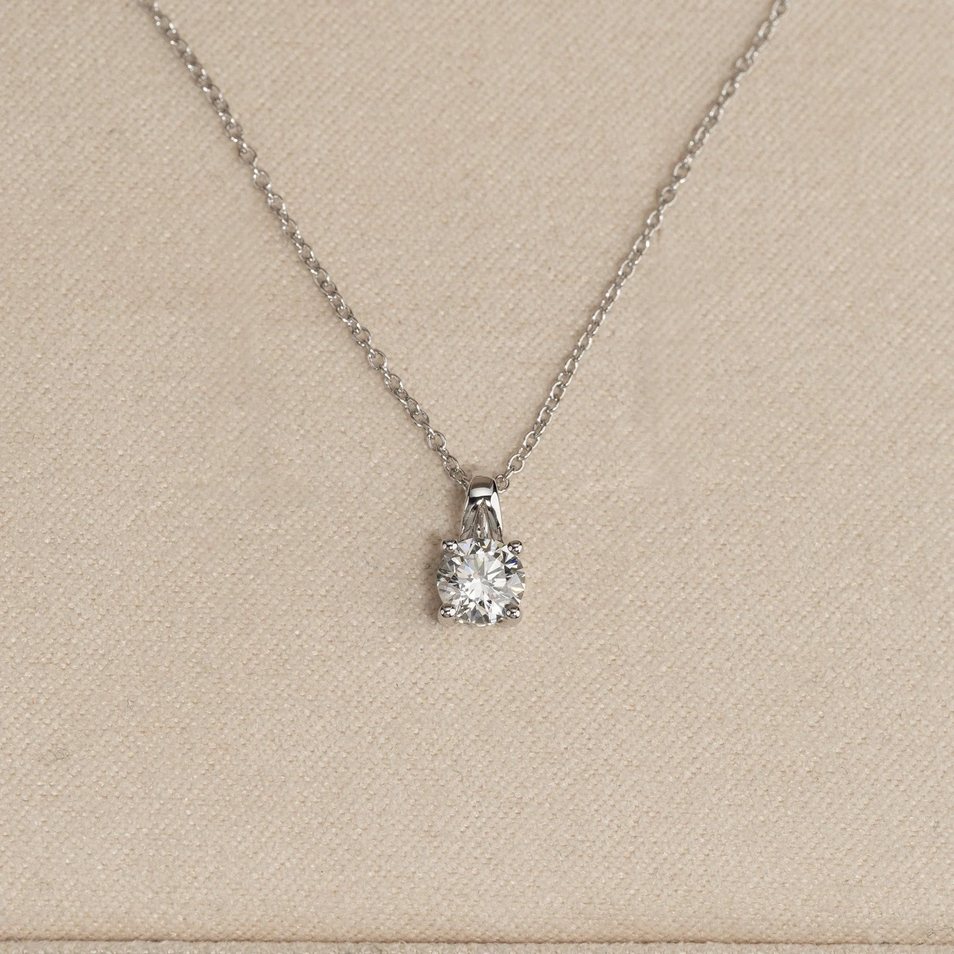 PRONG SOLITAIRE LAB-DIAMOND PENDANT - 0.5ct - WG - Image 4