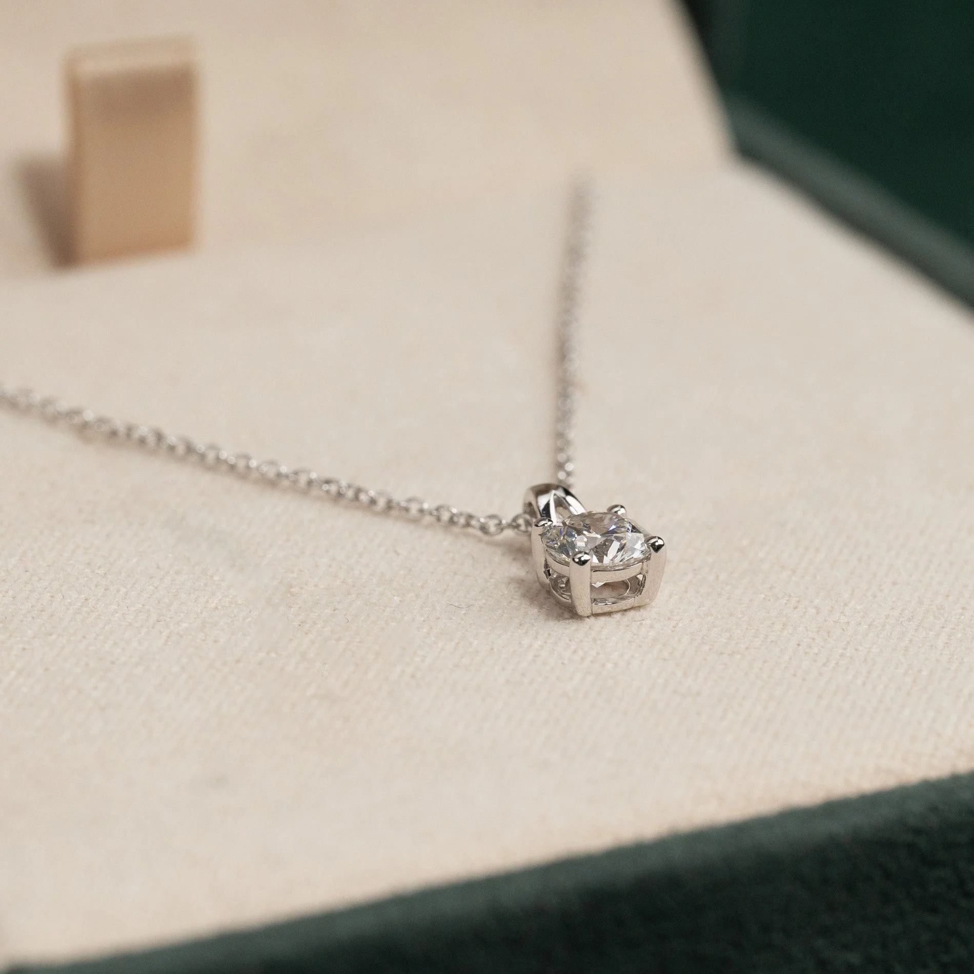 PRONG SOLITAIRE LAB-DIAMOND PENDANT - 0.5ct - WG - Image 5