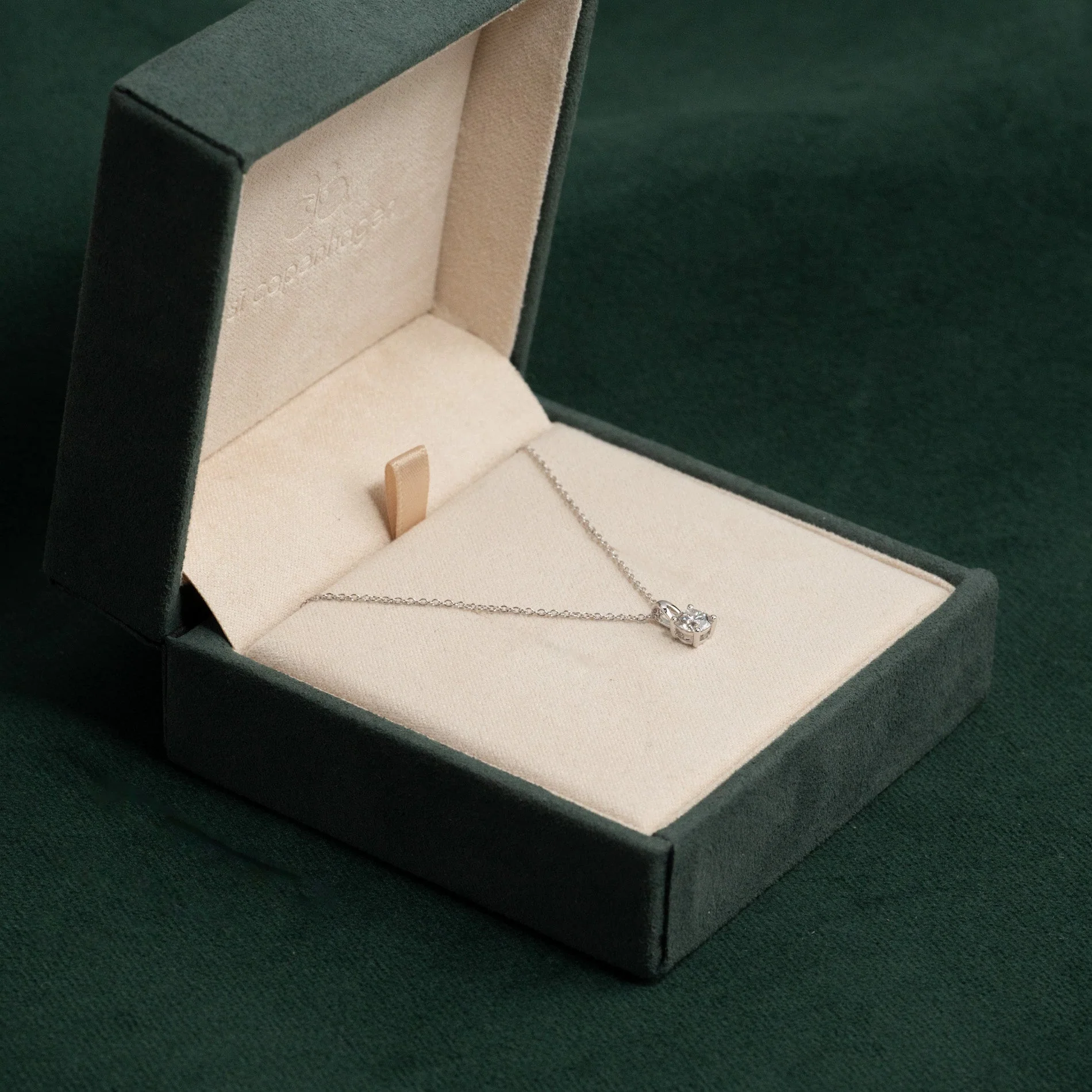 PRONG SOLITAIRE LAB-DIAMOND PENDANT - 0.5ct - WG - Image 7