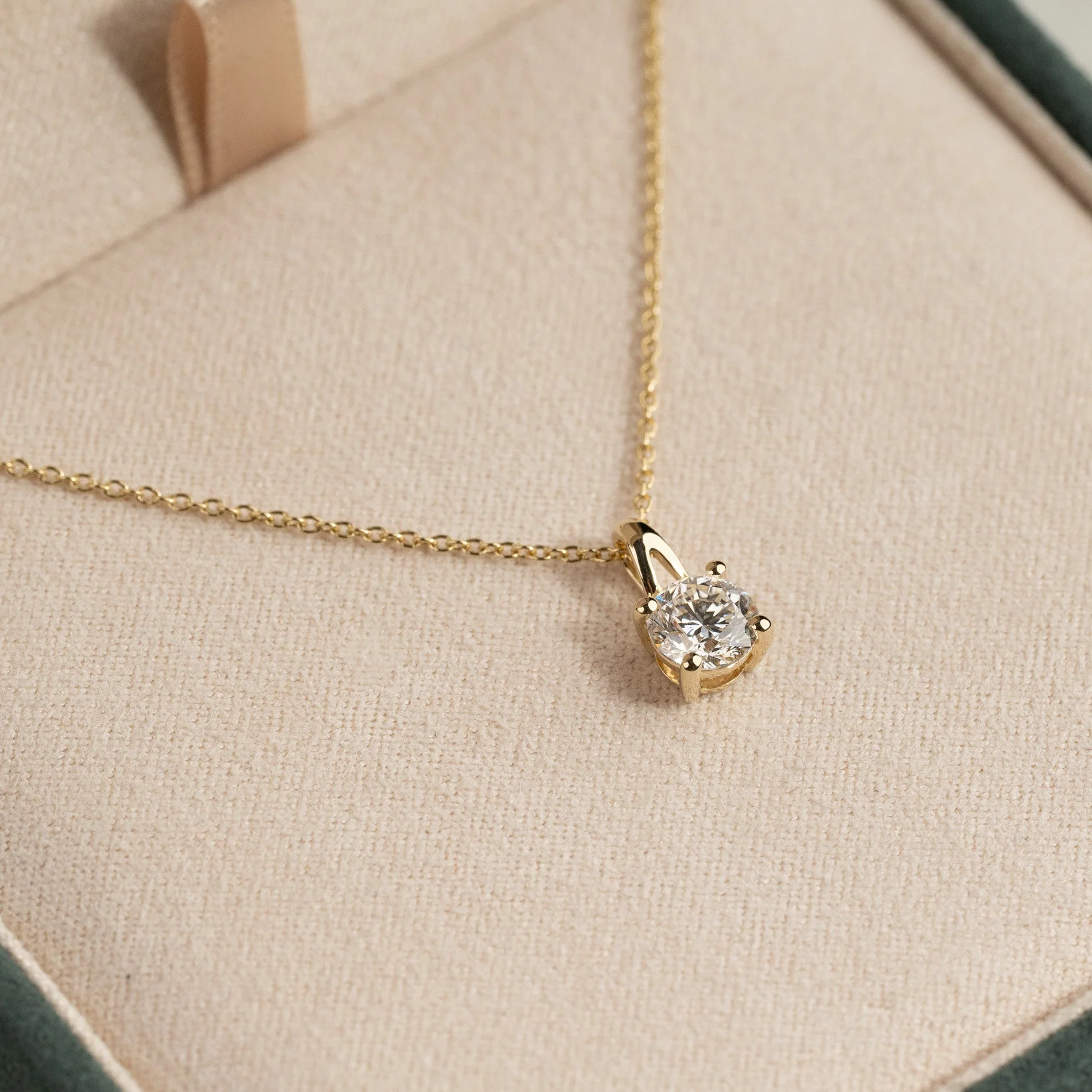 PRONG SOLITAIRE LAB-DIAMOND PENDANT - 0.75ct - YG - Image 4