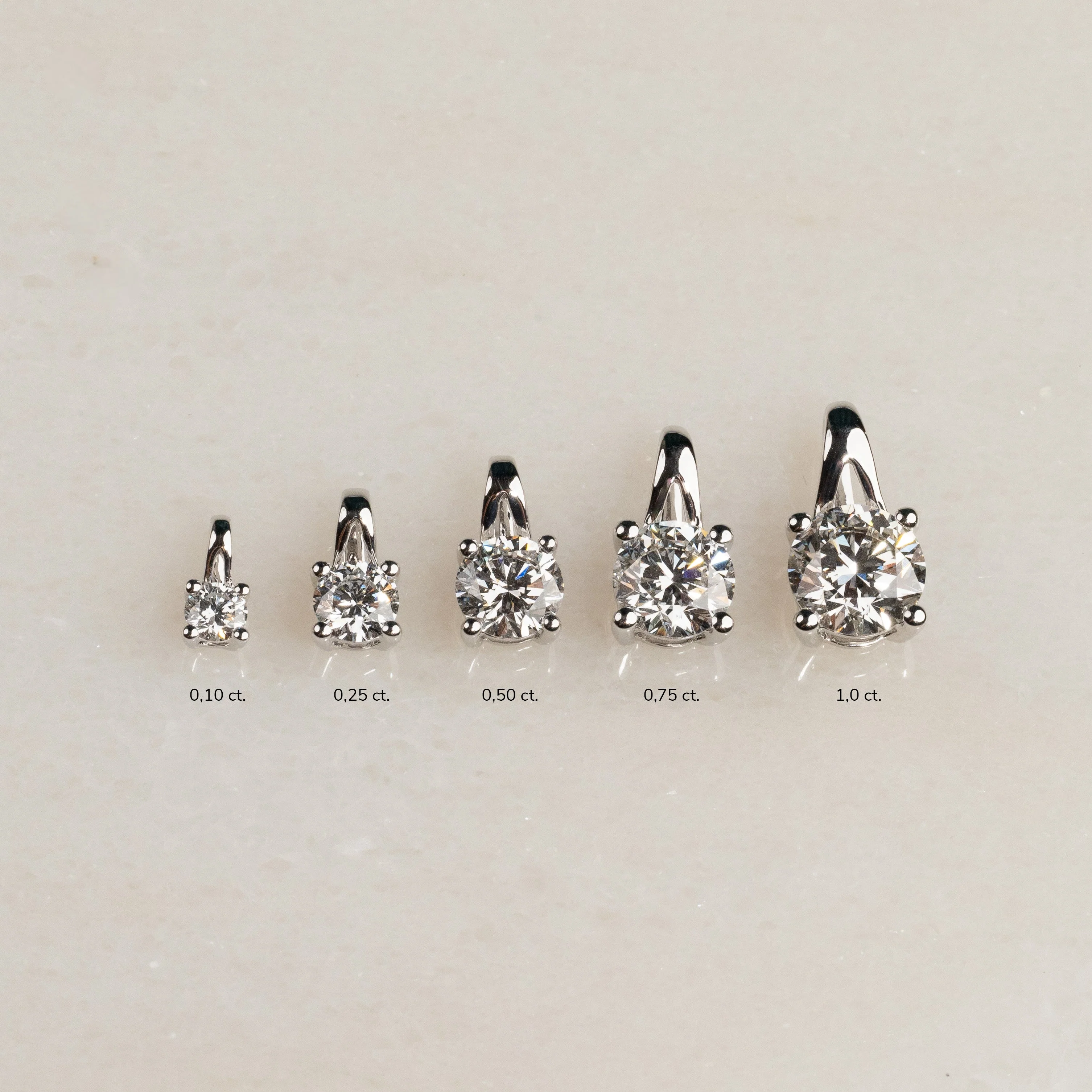 PRONG SOLITAIRE LAB-DIAMOND PENDANT - 1.0ct - WG - Image 12