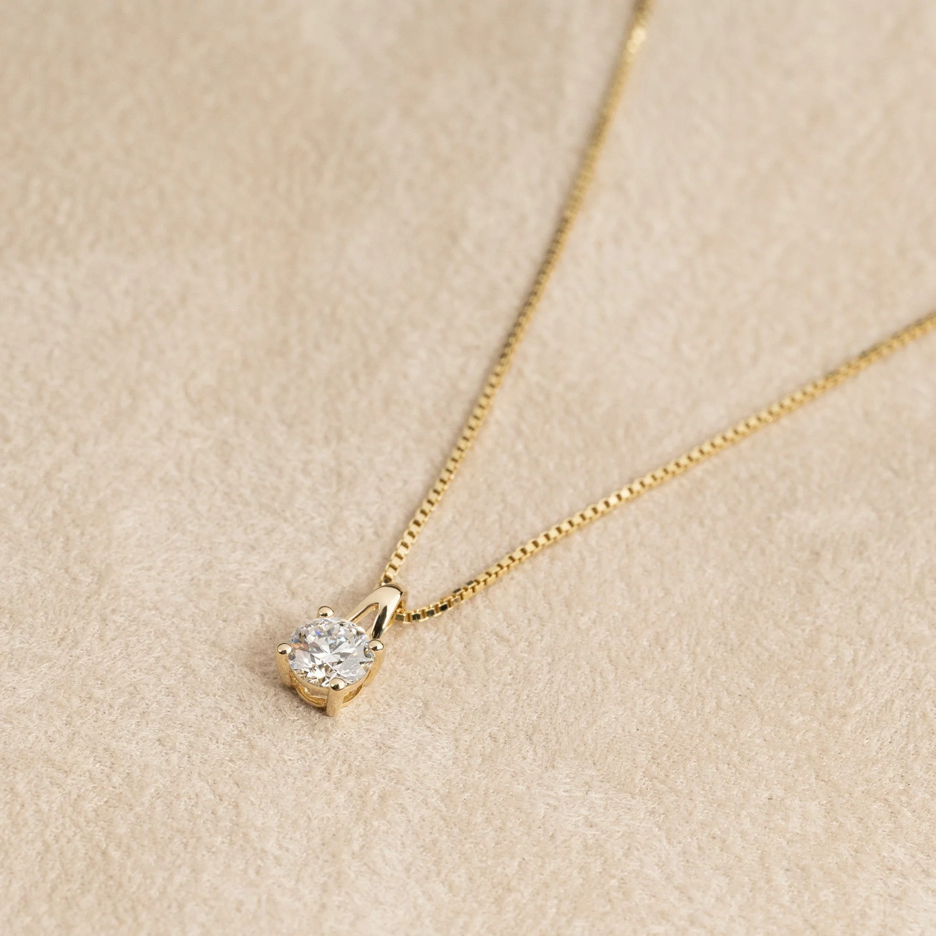 PRONG SOLITAIRE LAB-DIAMOND PENDANT - 1.0ct - YG - Image 10