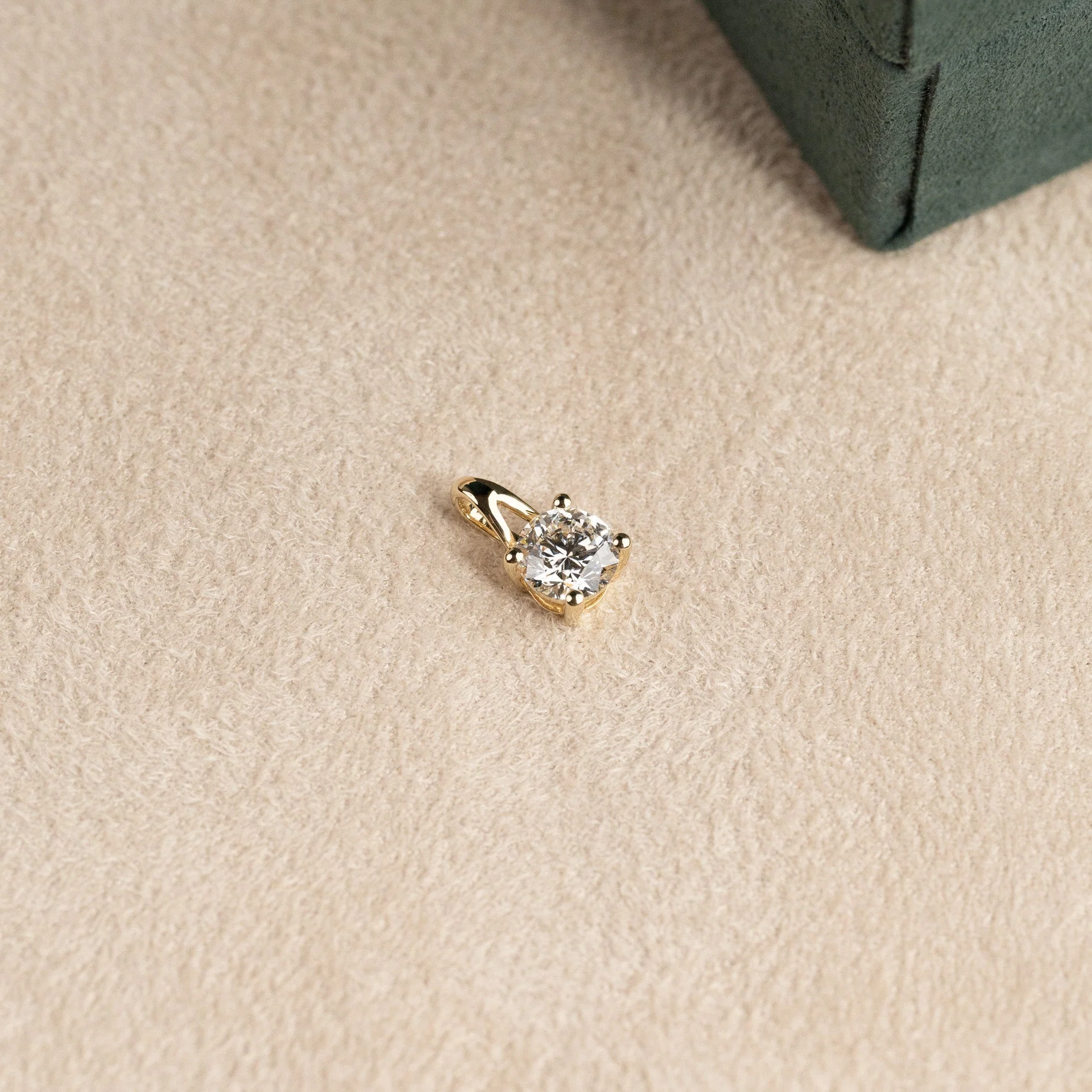 PRONG SOLITAIRE LAB-DIAMOND PENDANT - 1.0ct - YG - Image 2
