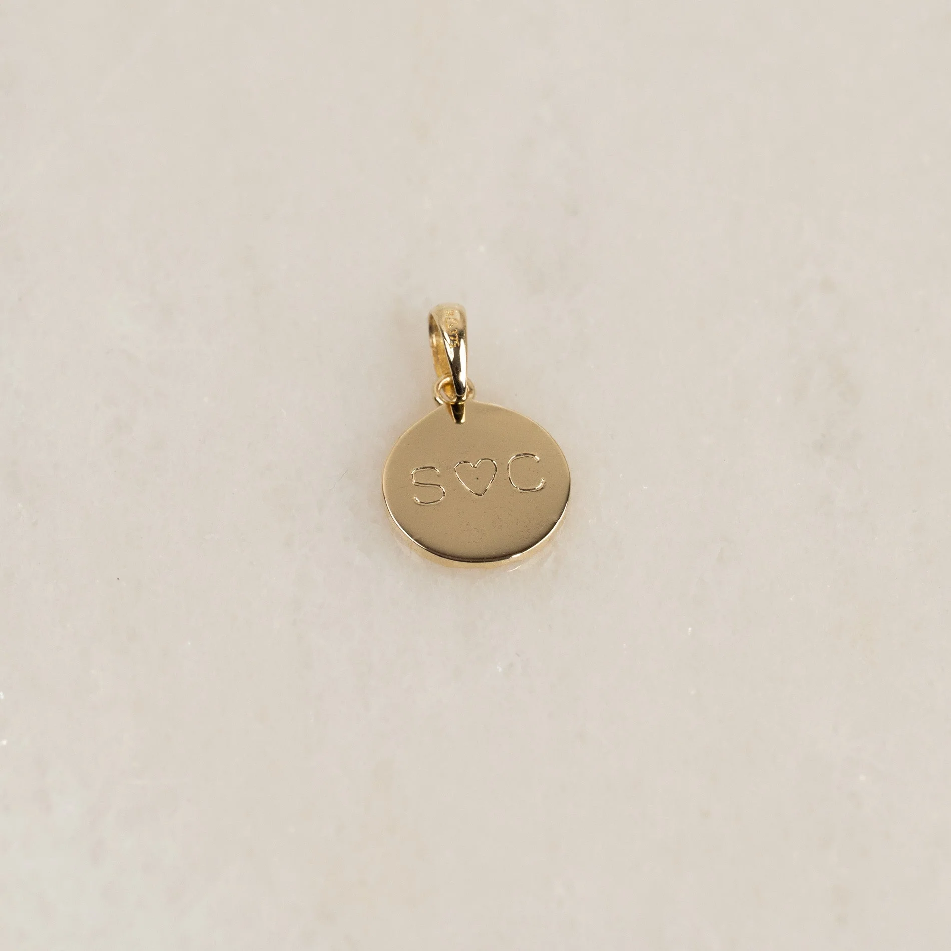 RAW ROUND SOLID GOLD PENDANT - ENGRAVABLE - Image 3