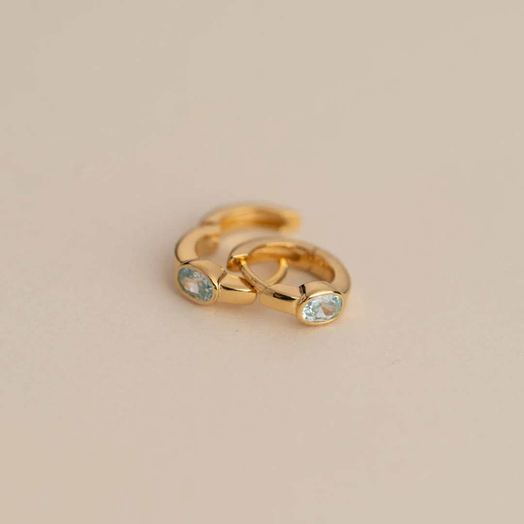 REBEKKA BLUE GOLDEN CREOL EARRING - Image 5
