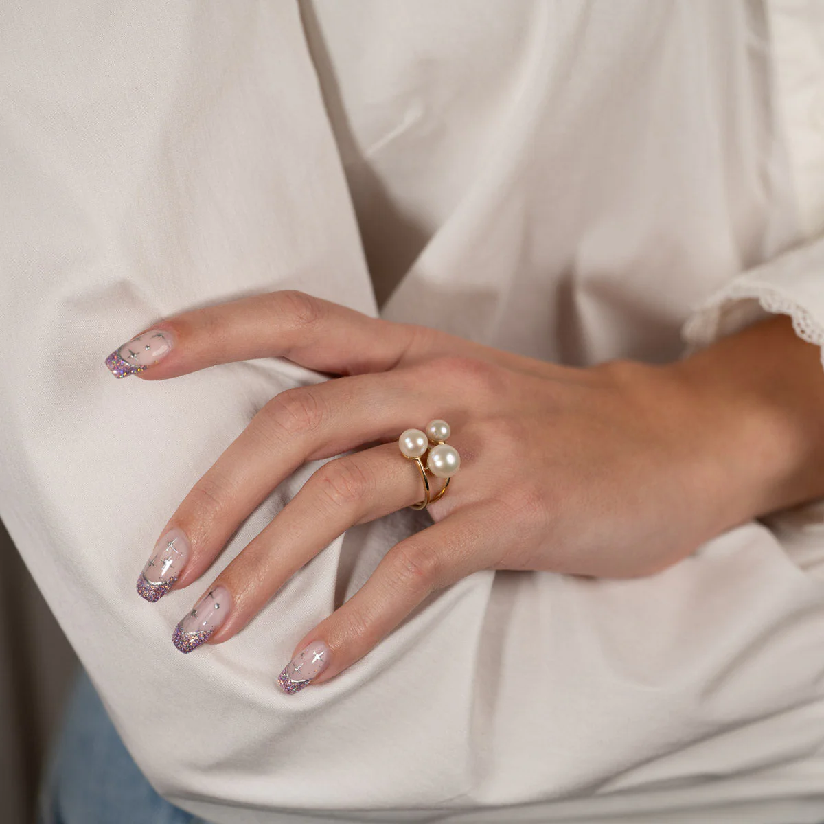 REGINA PEARL SOLID GOLD RING - Image 4