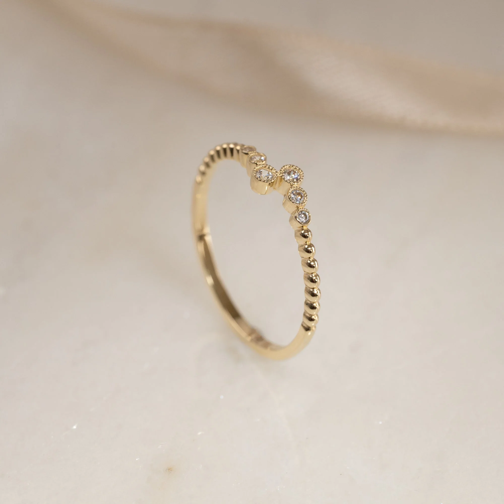 RINA CRYSTAL SOLID GOLD RING - Image 5