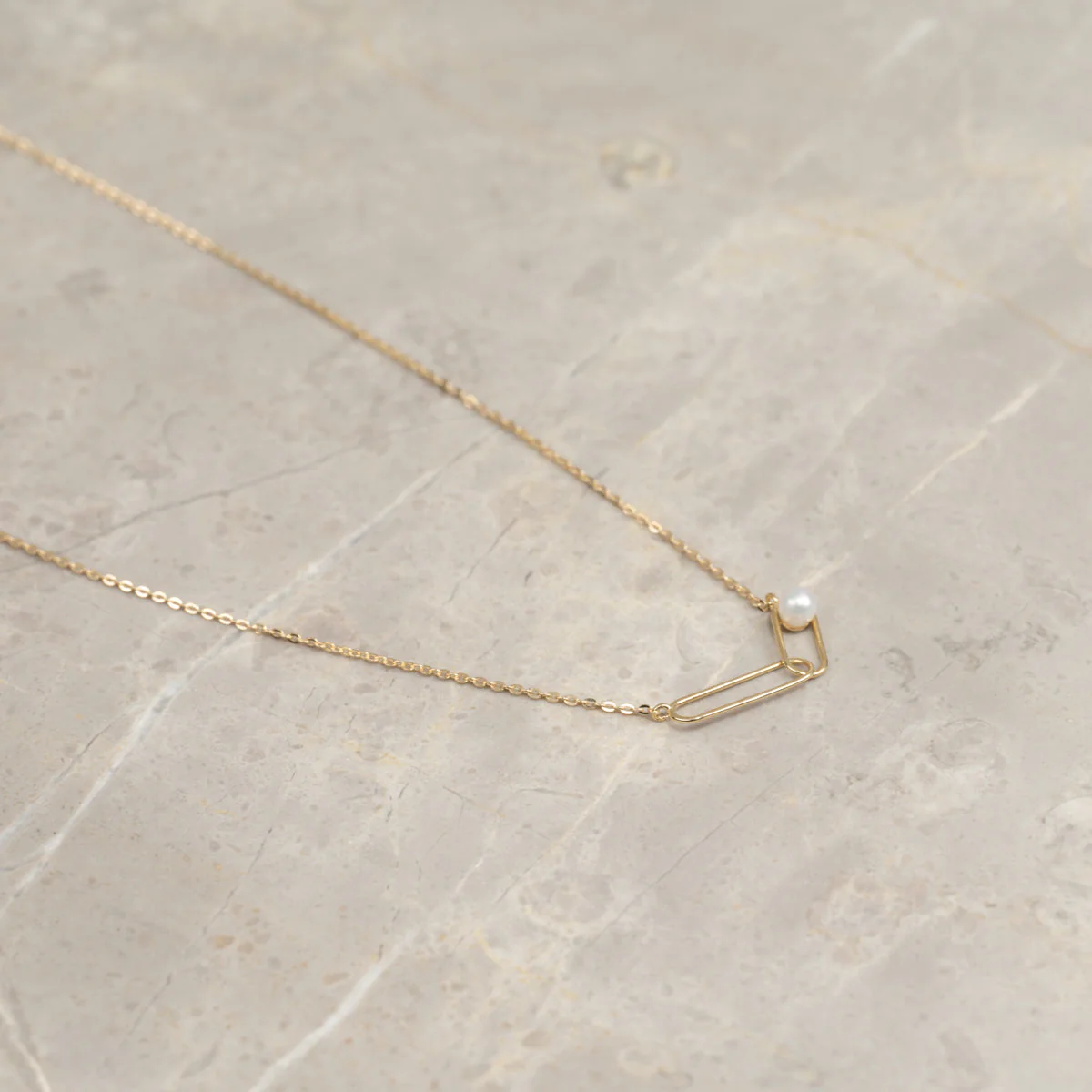 RIVA PEARL SOLID GOLD NECKLACE - Image 5