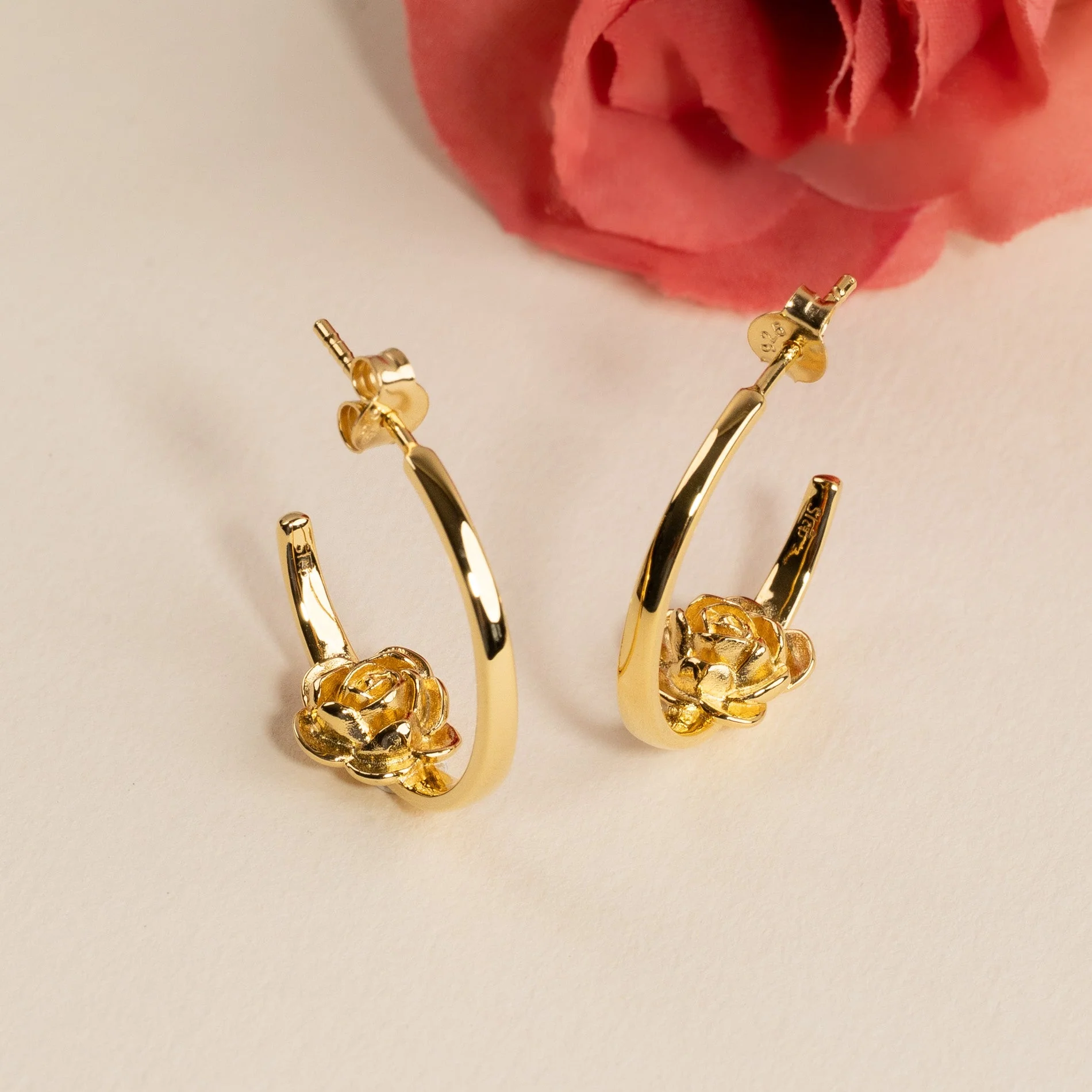 ROSIE GOLDEN CREOL EARRING - Image 3