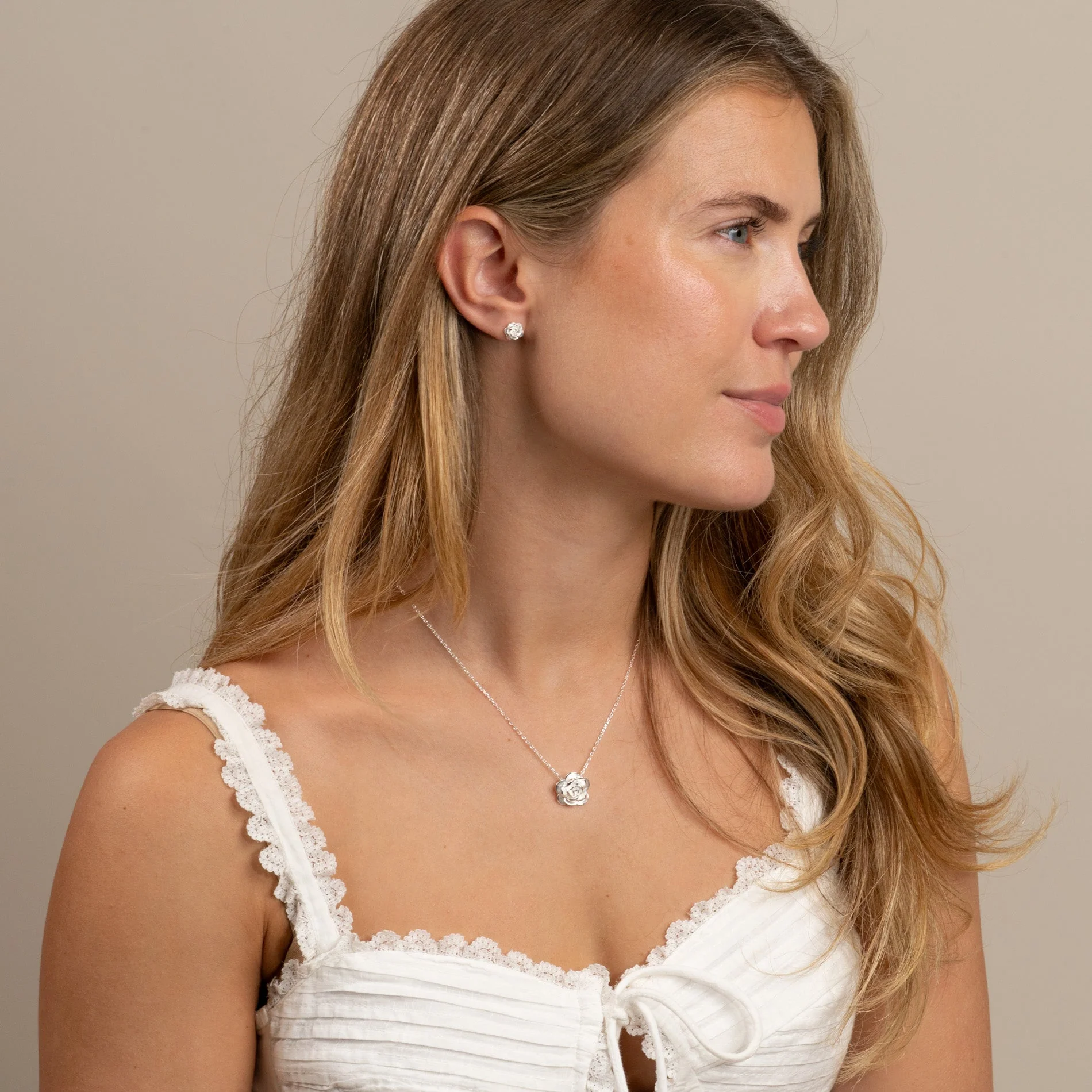 ROSIE SILVER SMALL STUD EARRING - Image 7