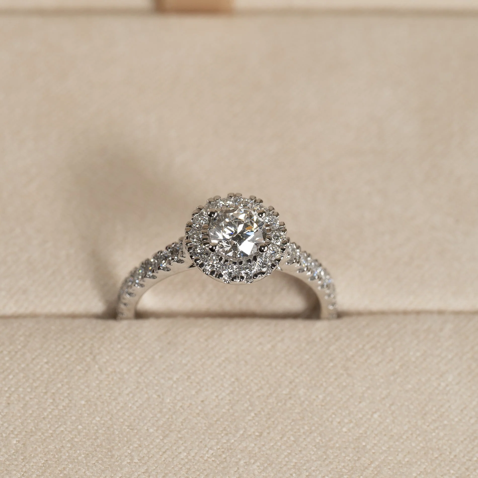 ROUND HALO ALLIANCE LAB-DIAMOND RING - 0.85ct - WG - Image 3