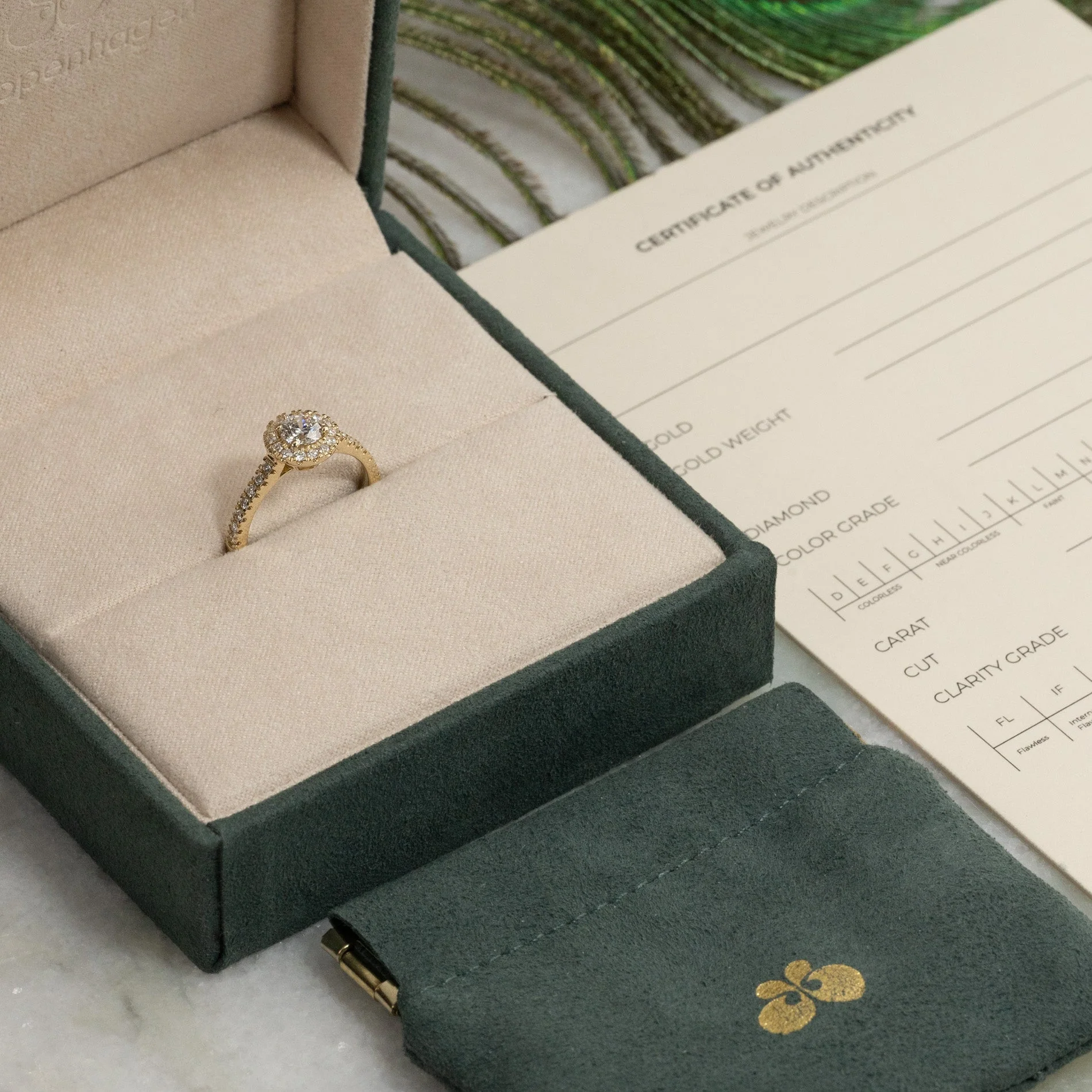 ROUND HALO ALLIANCE LAB-DIAMOND RING - 0.85ct - YG - Image 6