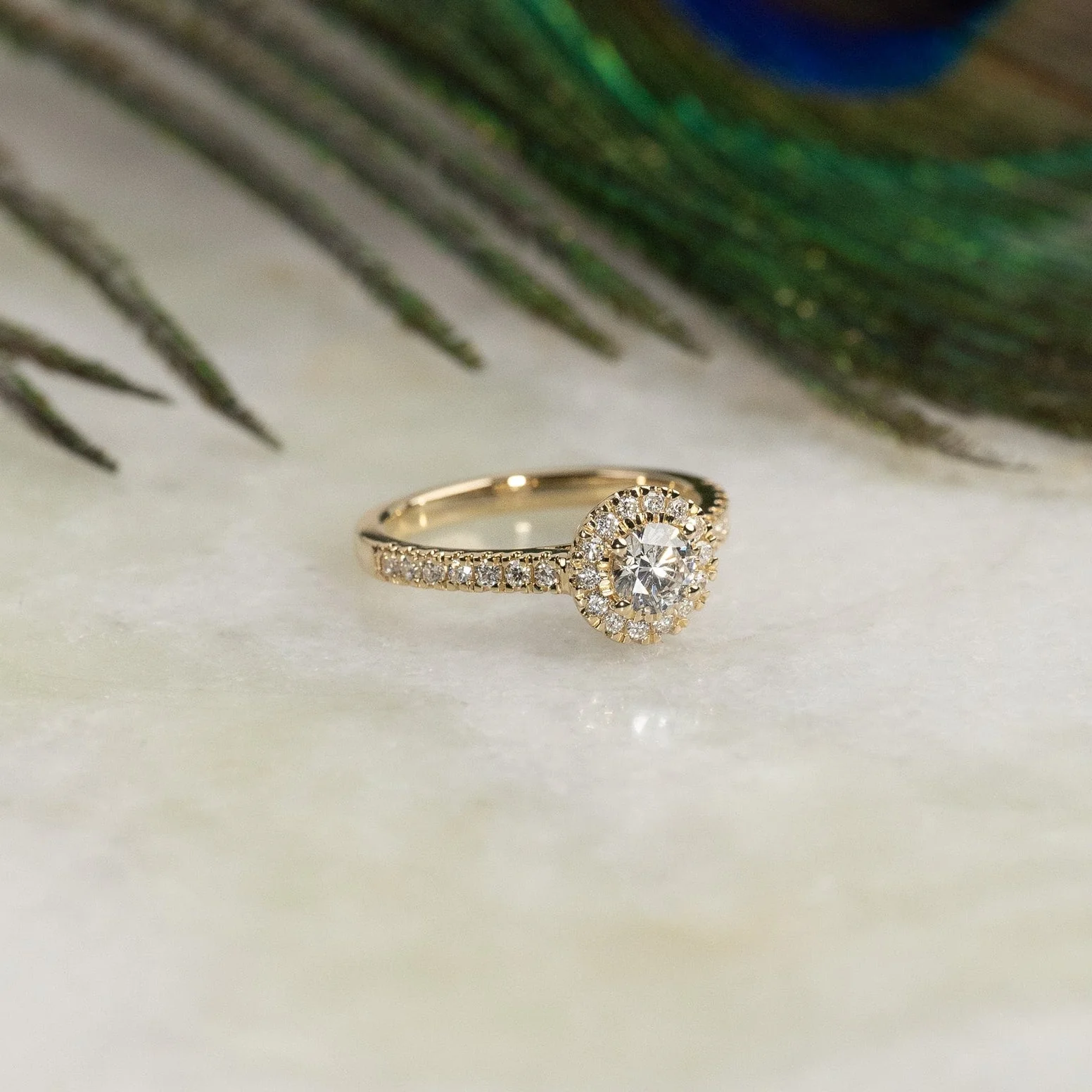 ROUND HALO ALLIANCE DIAMOND RING - Image 2