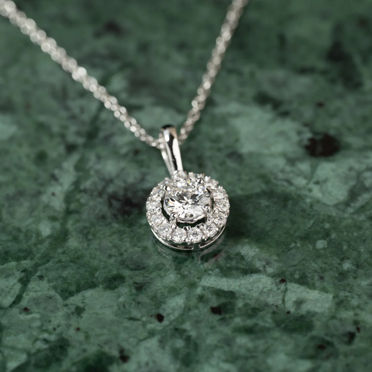 ROUND HALO LAB-DIAMOND PENDANT - 0.5ct - WG - Image 4