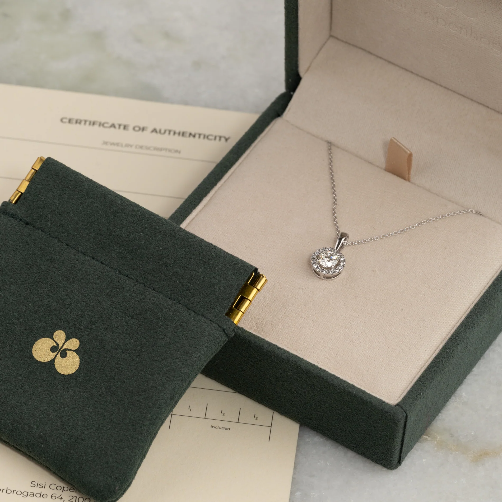 ROUND HALO LAB-DIAMOND PENDANT - 0.66ct - WG - Image 7