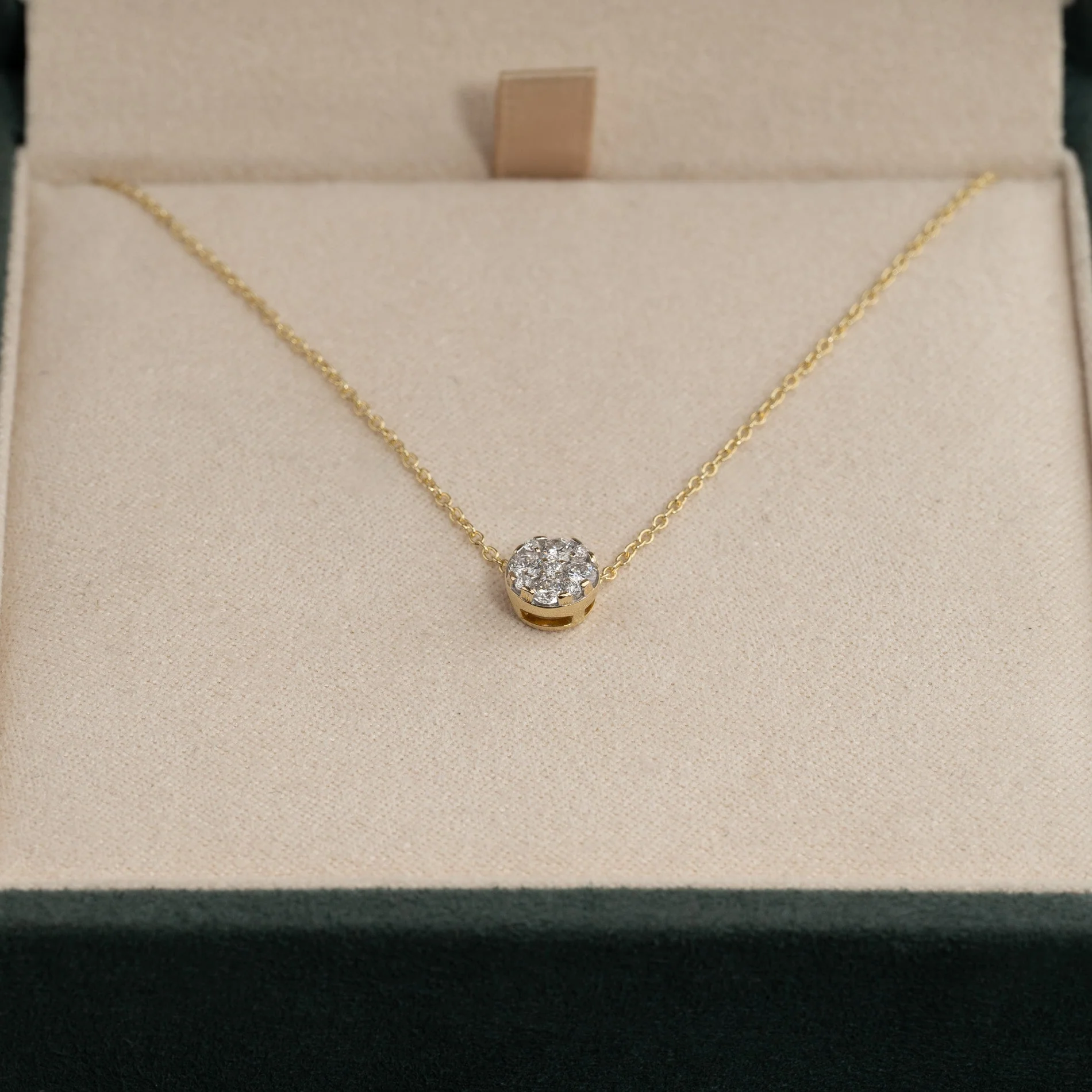 ROUND PAVE LAB-DIAMOND PENDANT - 0.2ct - YG - Image 9