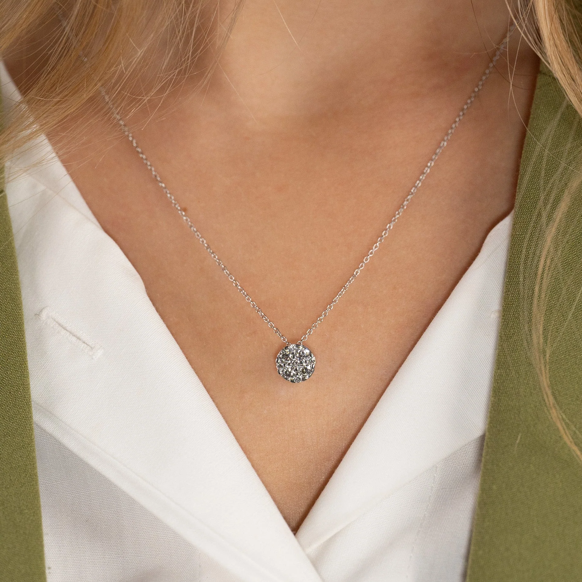 ROUND PAVE DIAMOND PENDANT - Image 2