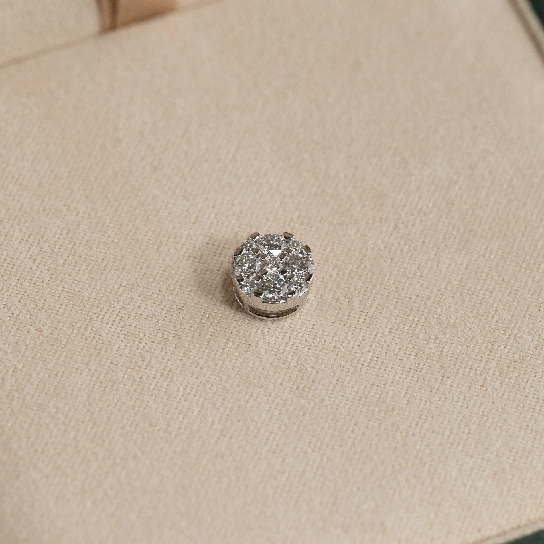 ROUND PAVE LAB-DIAMOND PENDANT - 0.45ct - WG - Image 2