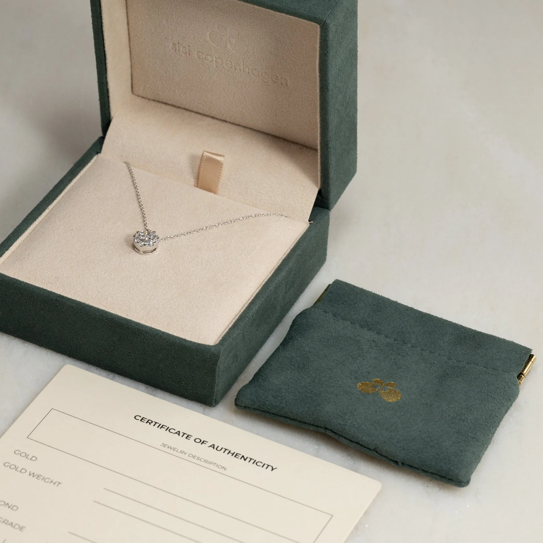 ROUND PAVE LAB-DIAMOND PENDANT - 0.45ct - WG - Image 9