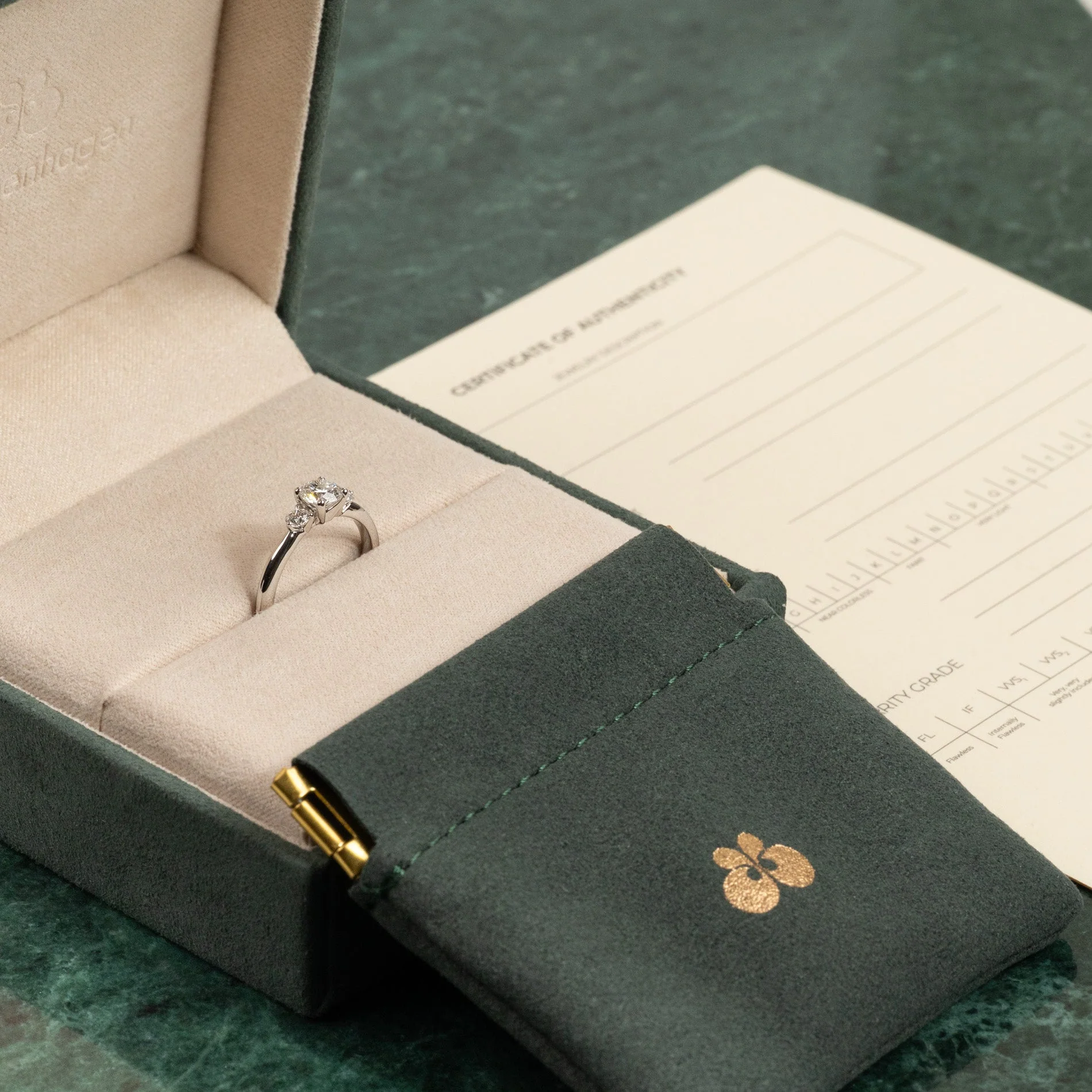 ROUND TRILOGY LAB-DIAMOND RING - 0.7ct - WG - Image 6