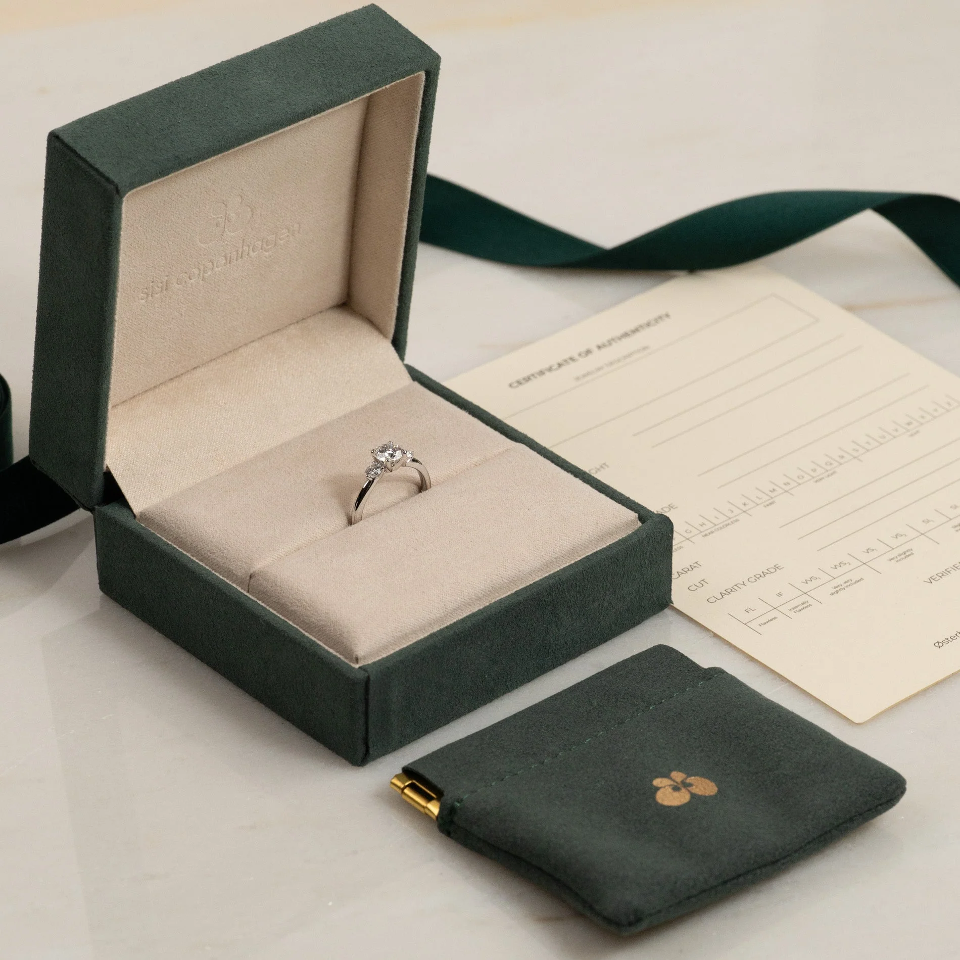 ROUND TRILOGY LAB-DIAMOND RING - 1.0ct - WG - Image 4