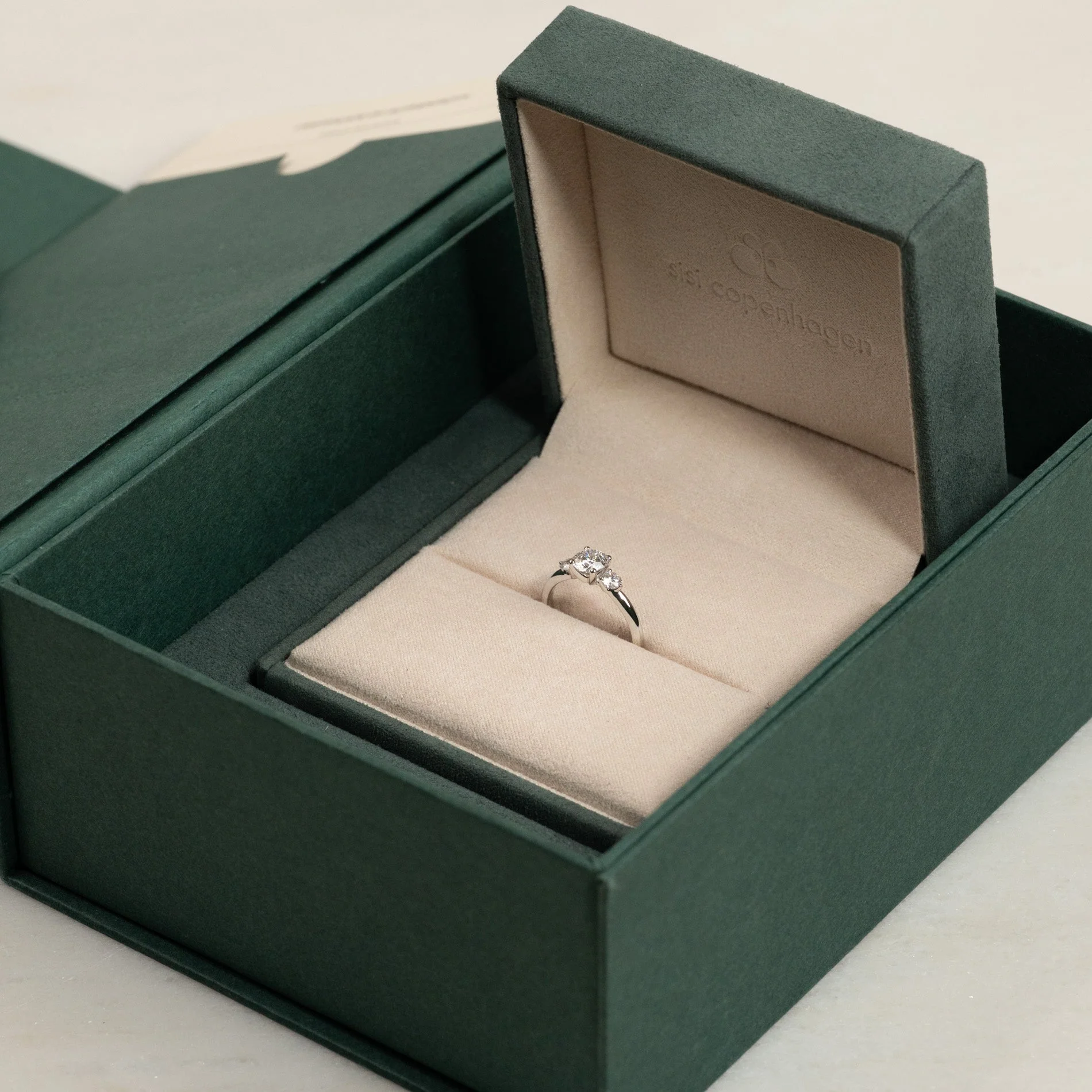 ROUND TRILOGY LAB-DIAMOND RING - 1.0ct - WG - Image 9