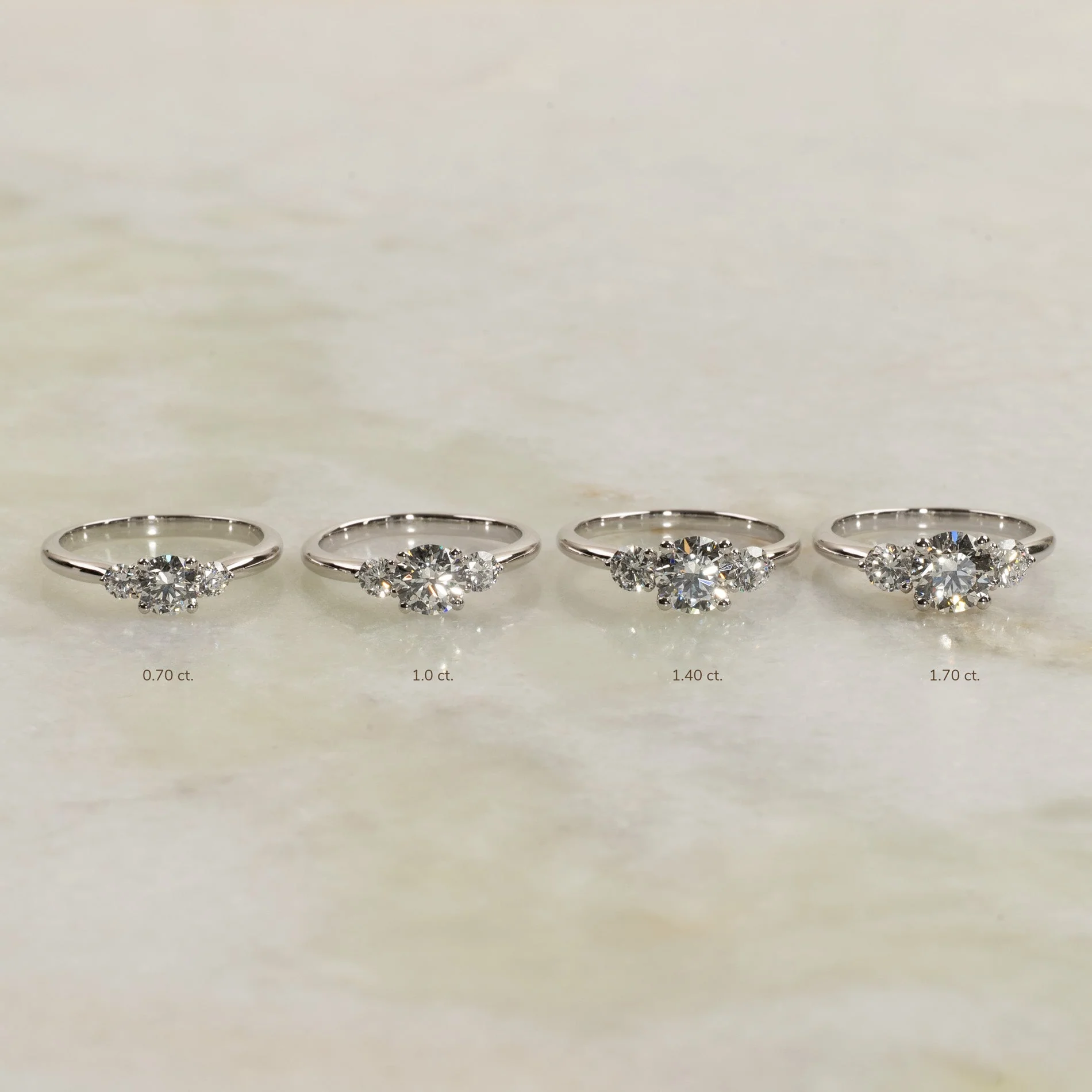 ROUND TRILOGY LAB-DIAMOND RING - 1.4ct - WG - Image 11