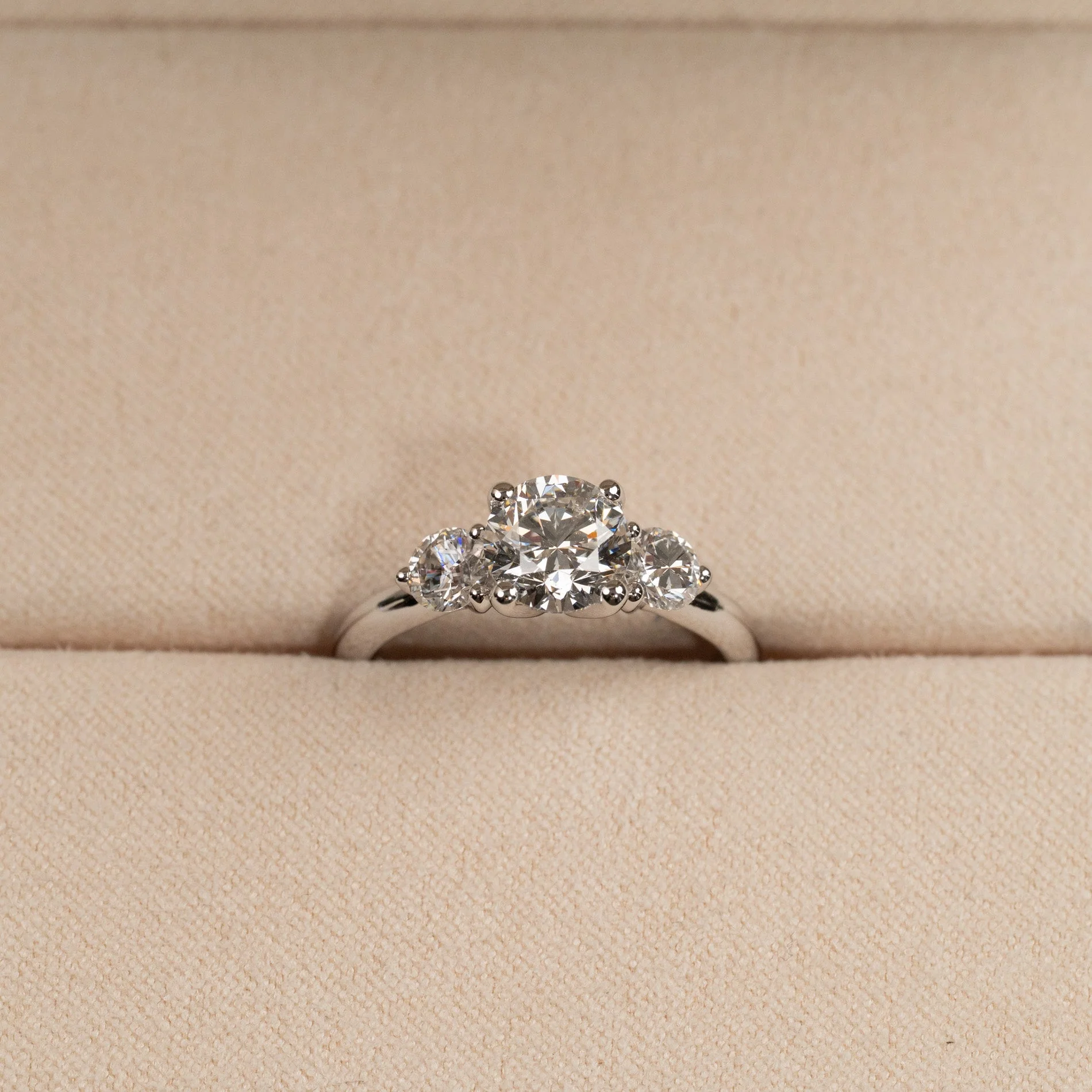 ROUND TRILOGY LAB-DIAMOND RING - 1.7ct - WG - Image 3