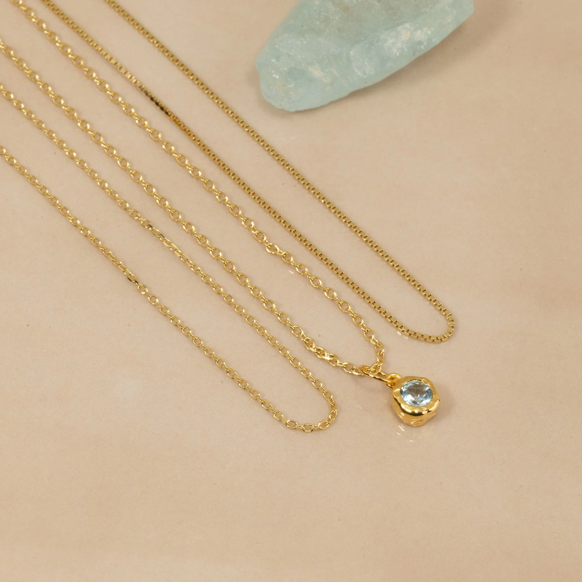 SELENE BLUE TOPAZ GOLDEN PENDANT - Image 10
