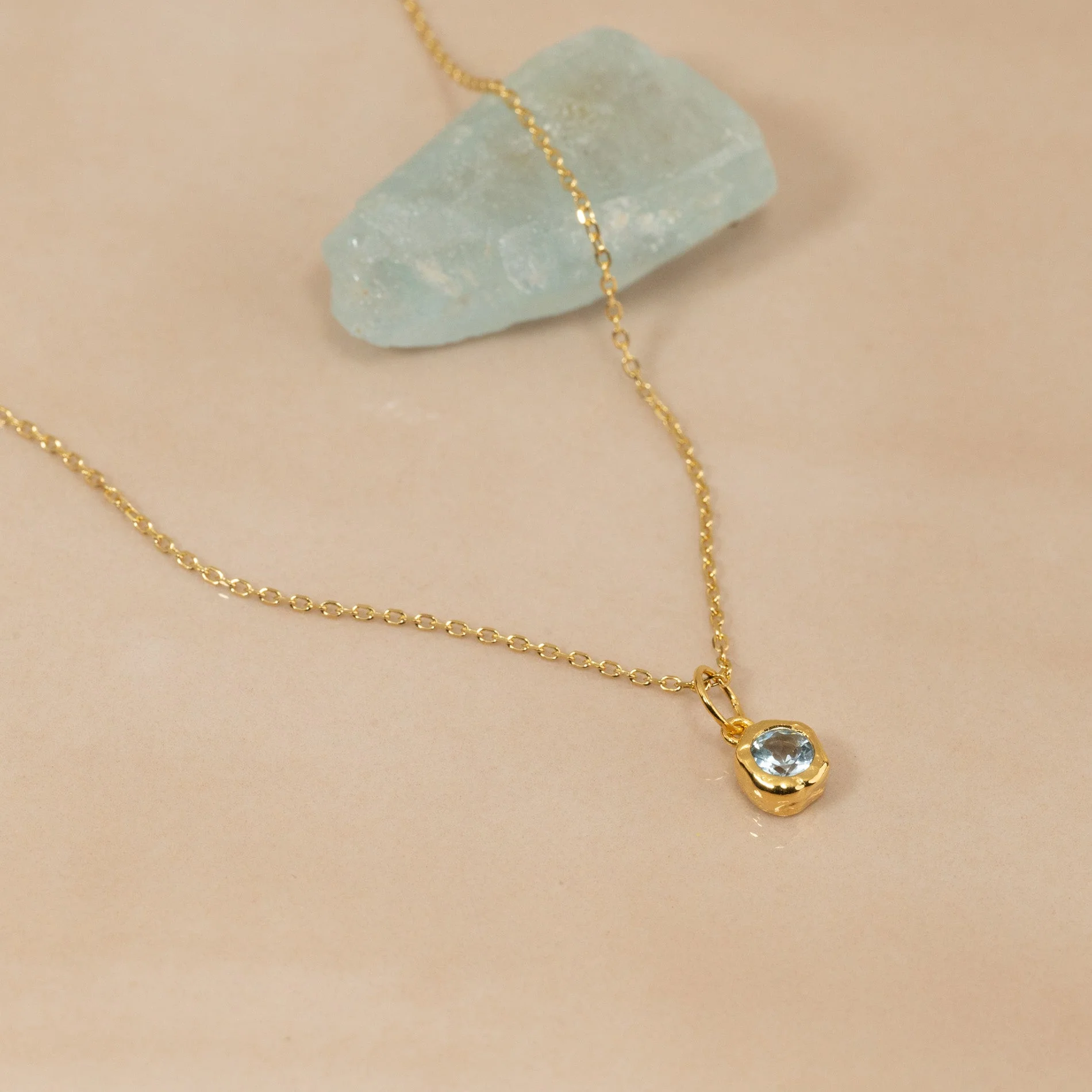 SELENE BLUE TOPAZ GOLDEN PENDANT - Image 8