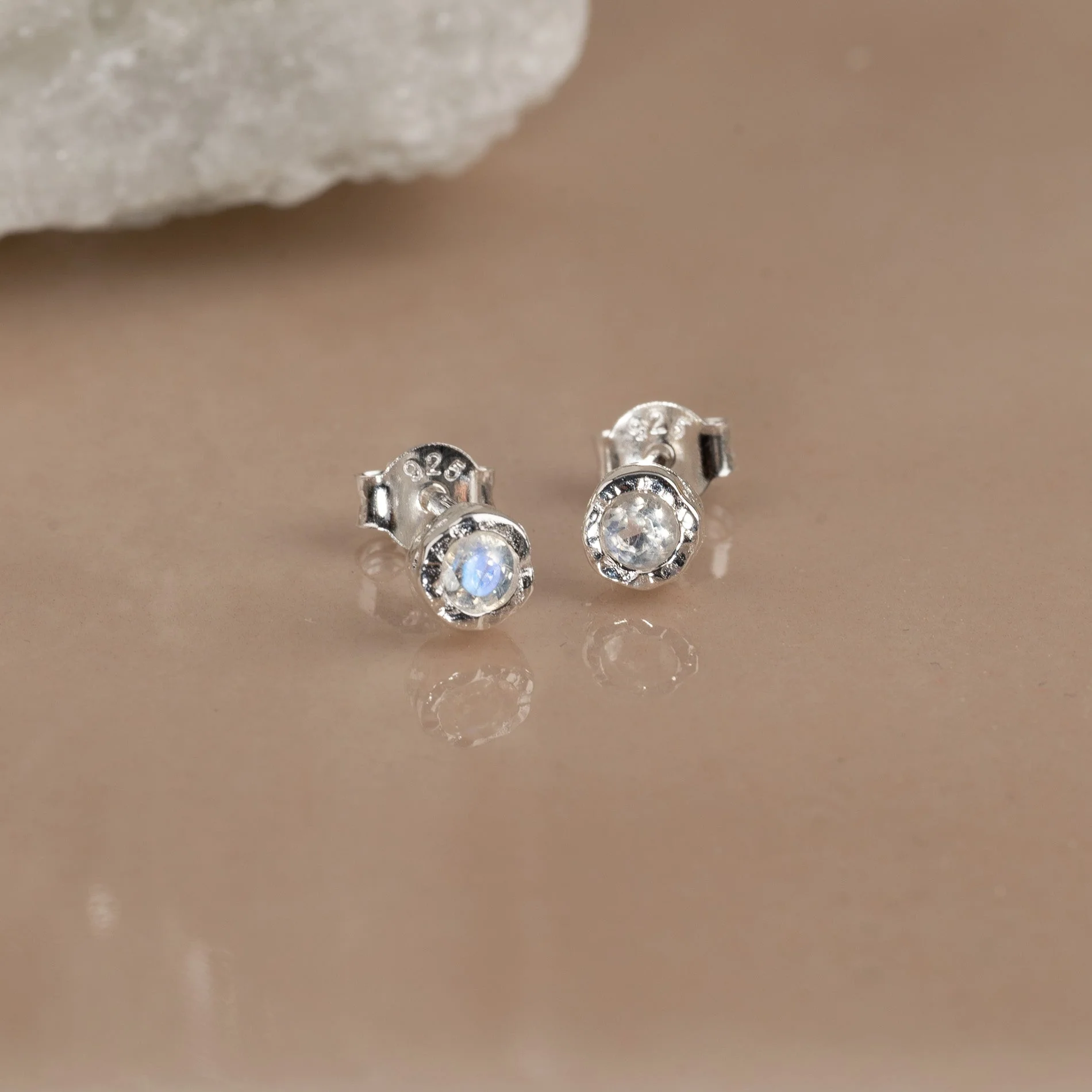 SELENE MOONSTONE SILVER STUD EARRING