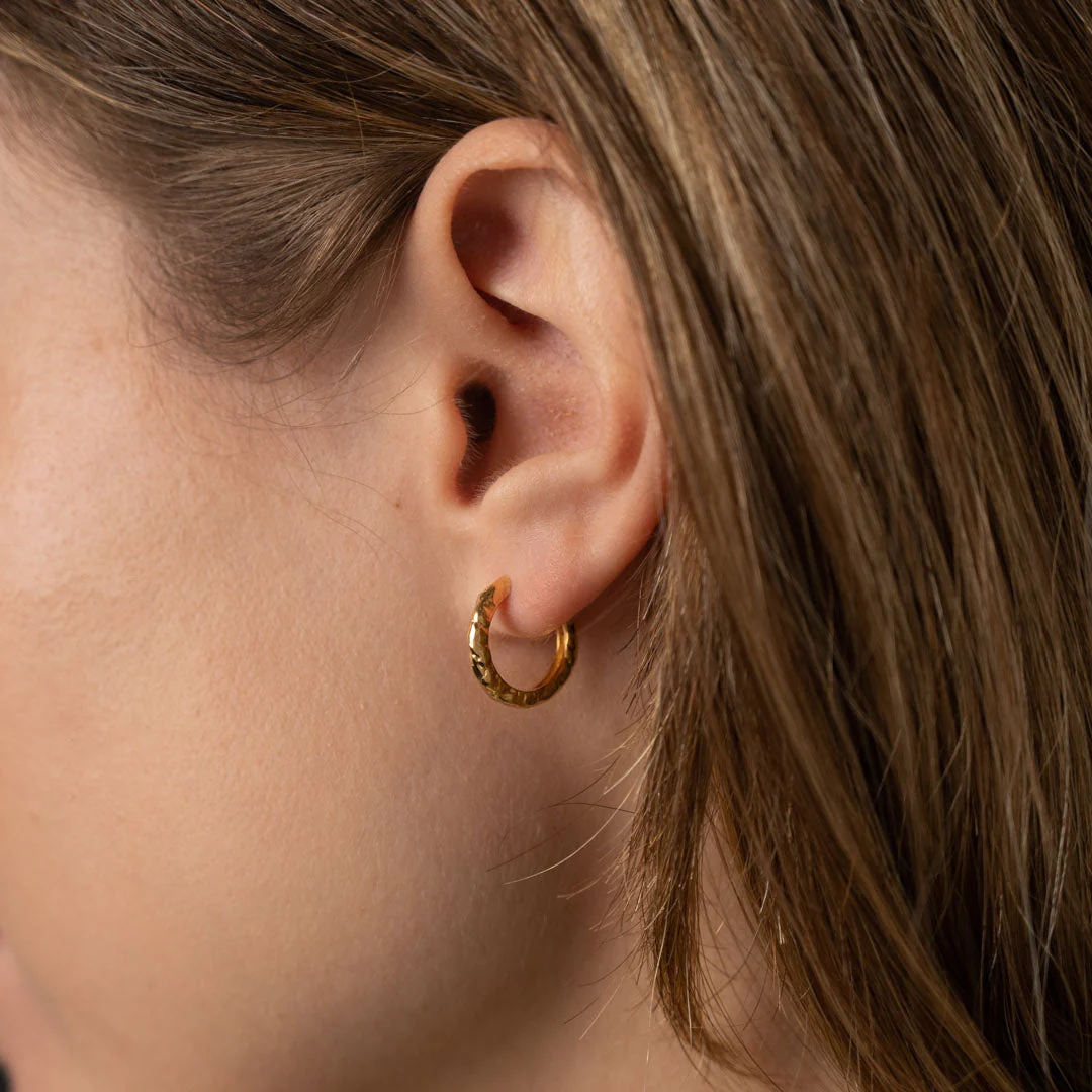 SELINA SMALL GOLDEN CREOL EARRING - Image 2