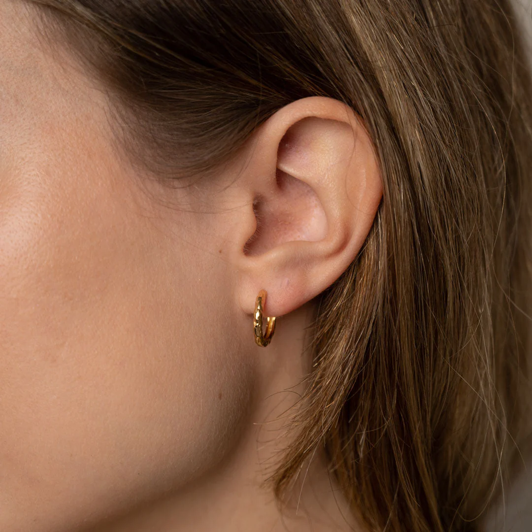 SELINA SMALL GOLDEN CREOL EARRING - Image 4