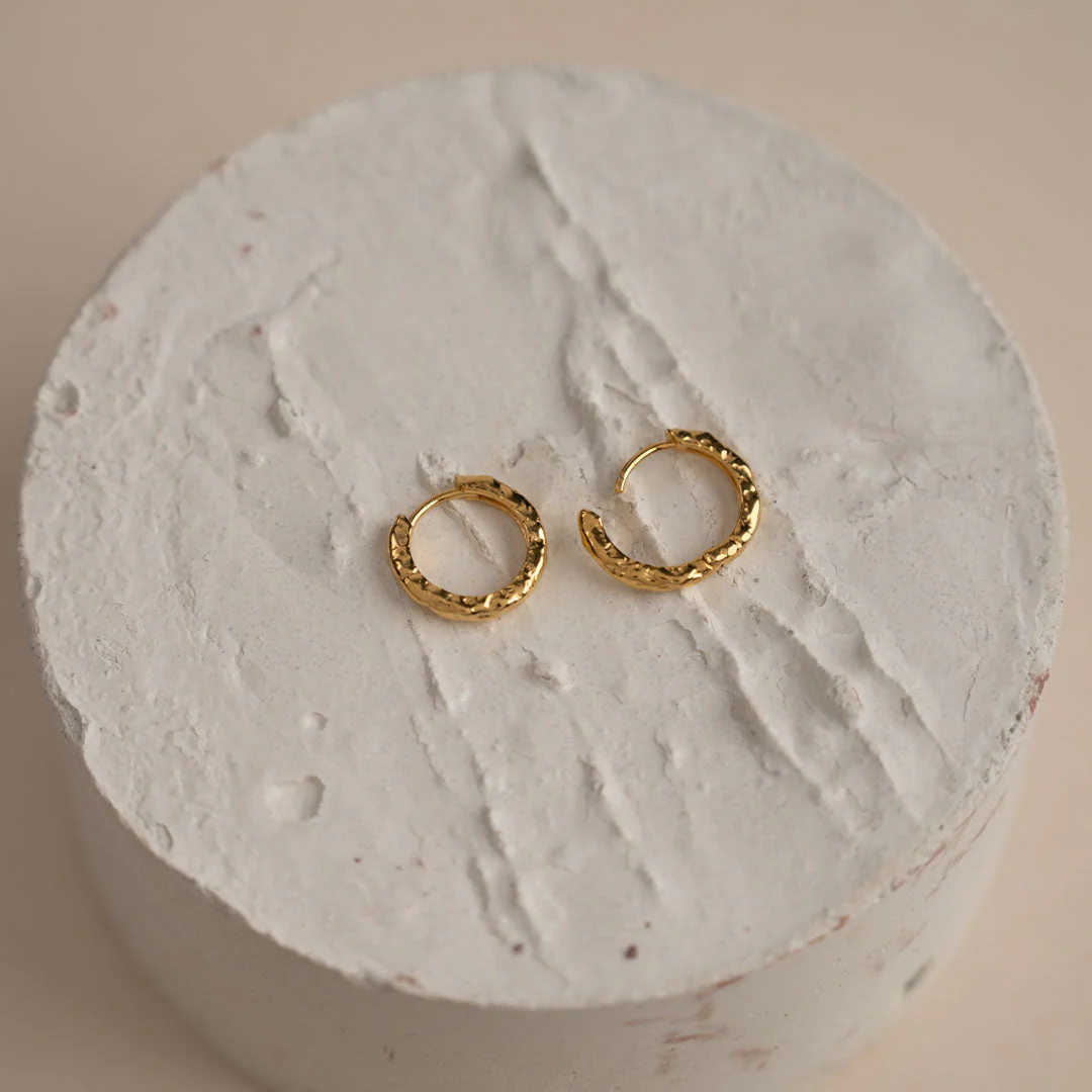 SELINA SMALL GOLDEN CREOL EARRING - Image 5
