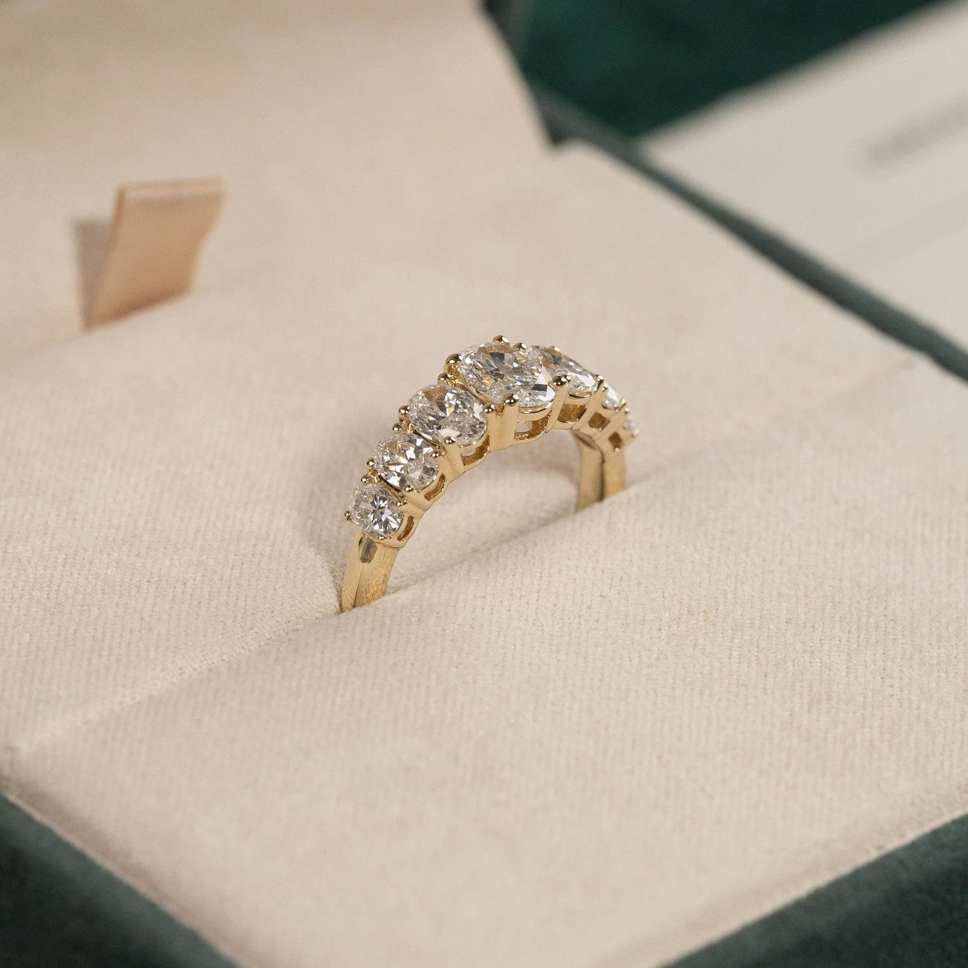 SEVEN-STONE OVAL-CUT LAB-DIAMOND RING - 2.0ct - YG - Image 3