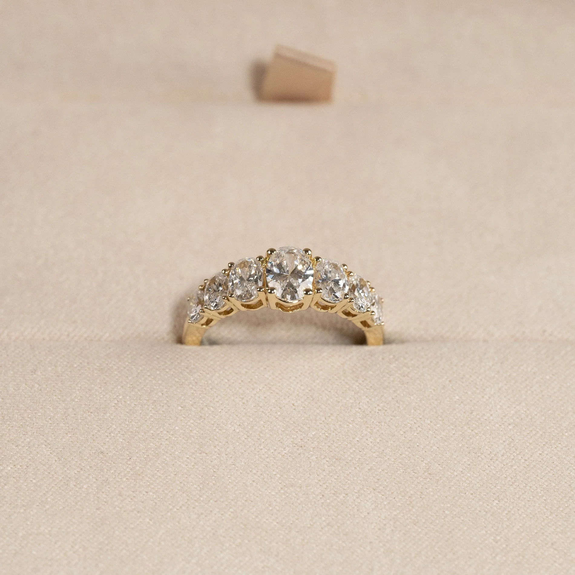 SEVEN-STONE OVAL-CUT LAB-DIAMOND RING - 2.0ct - YG - Image 5