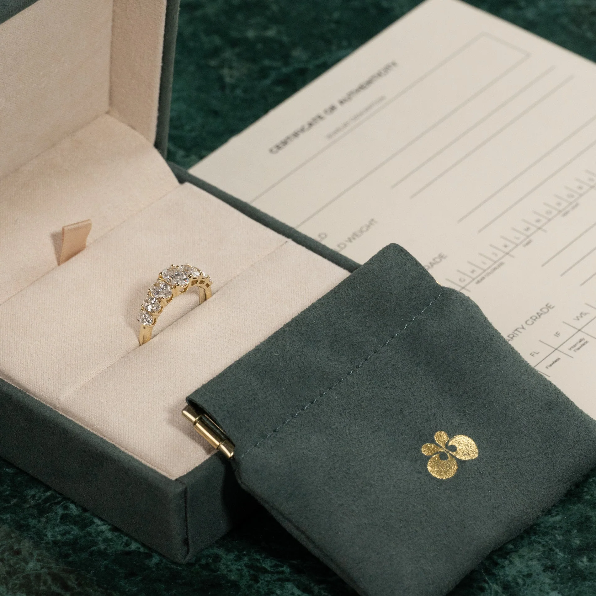 SEVEN-STONE OVAL-CUT LAB-DIAMOND RING - 2.0ct - YG - Image 8