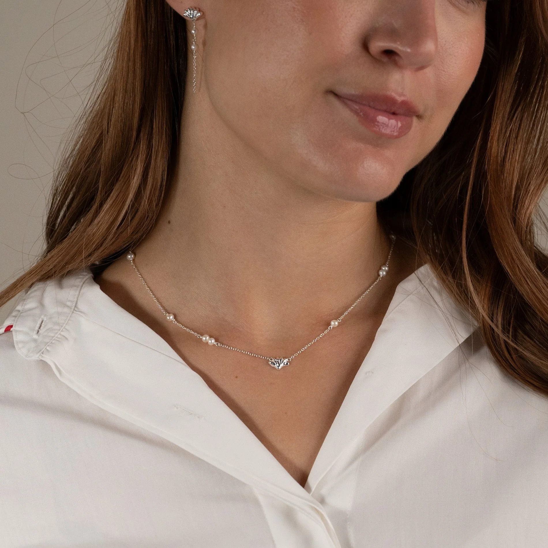 SHELLY PEARL SILVER NECKLACE - Image 7
