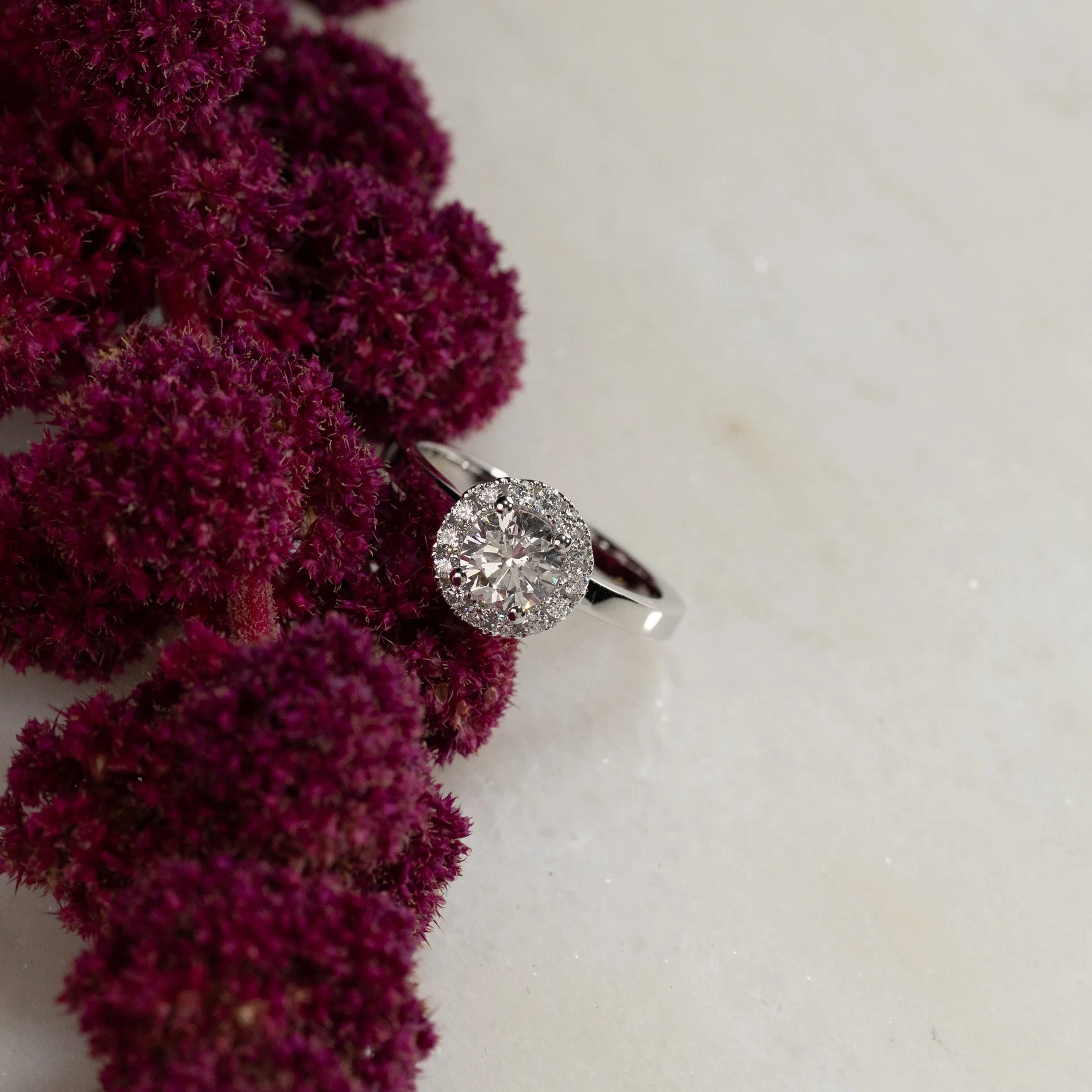 SIMPLE ROUND HALO DIAMOND RING - Image 2